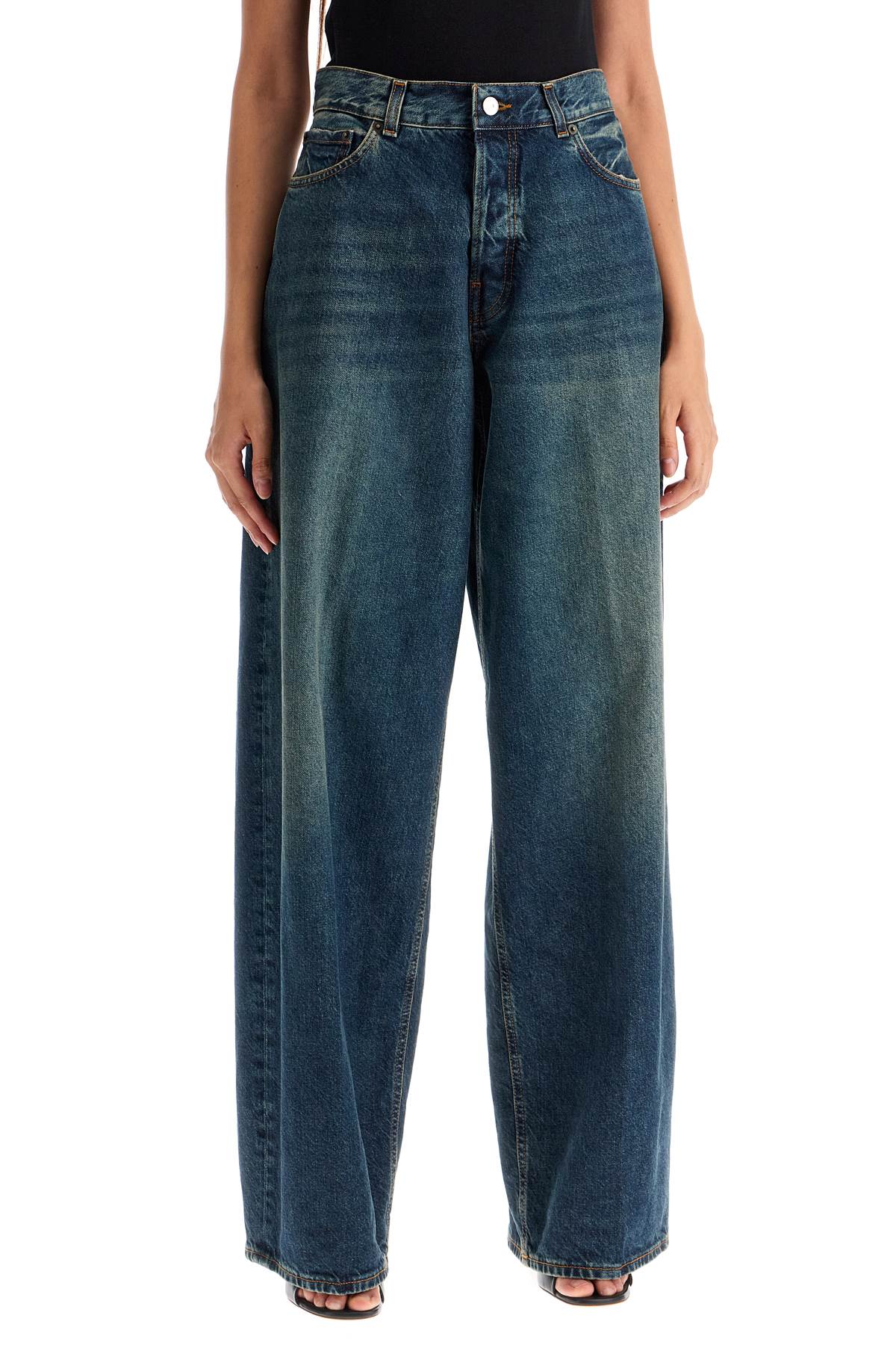 Shop Haikure Wide Leg Bethany Jeans For A In Intense Blue (blue)