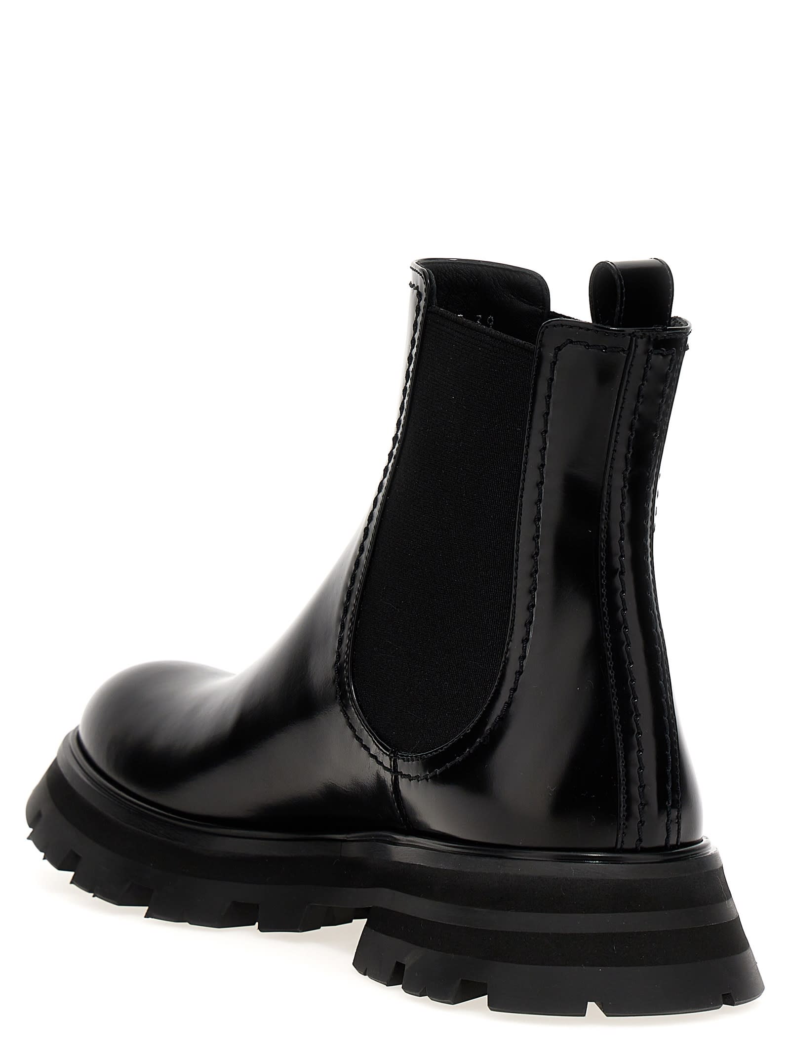 Shop Alexander Mcqueen Lucent Ankle Boots In Black