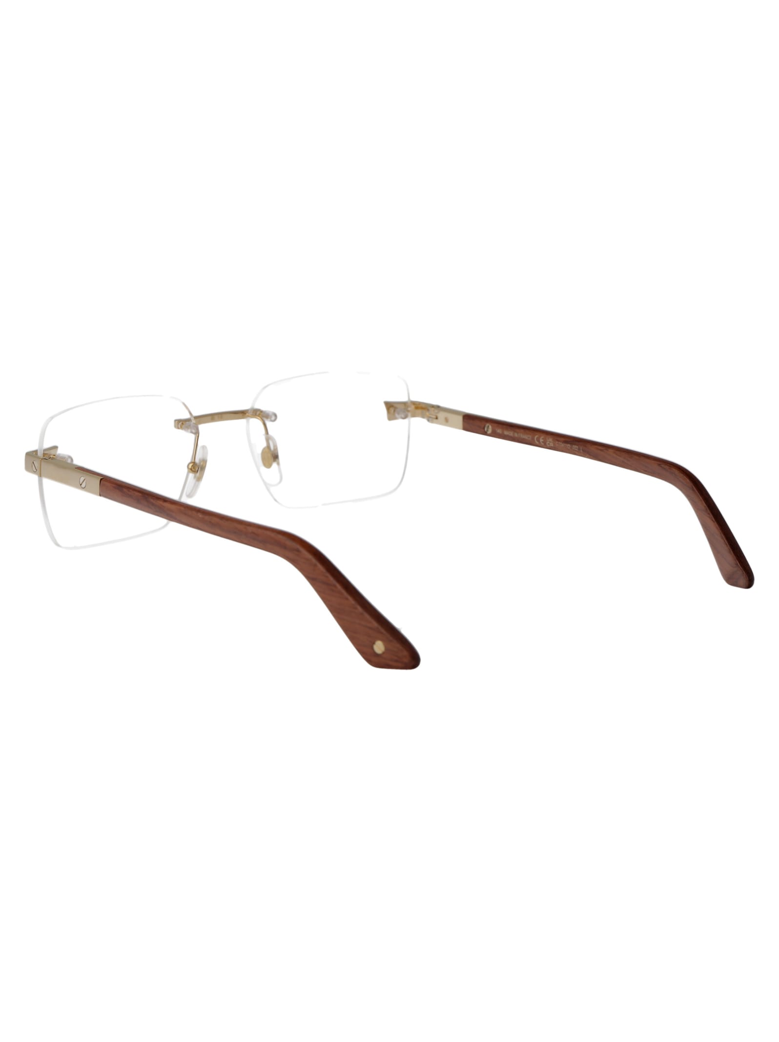 Shop Cartier Ct0411o Glasses In 002 Gold Brown Transparent