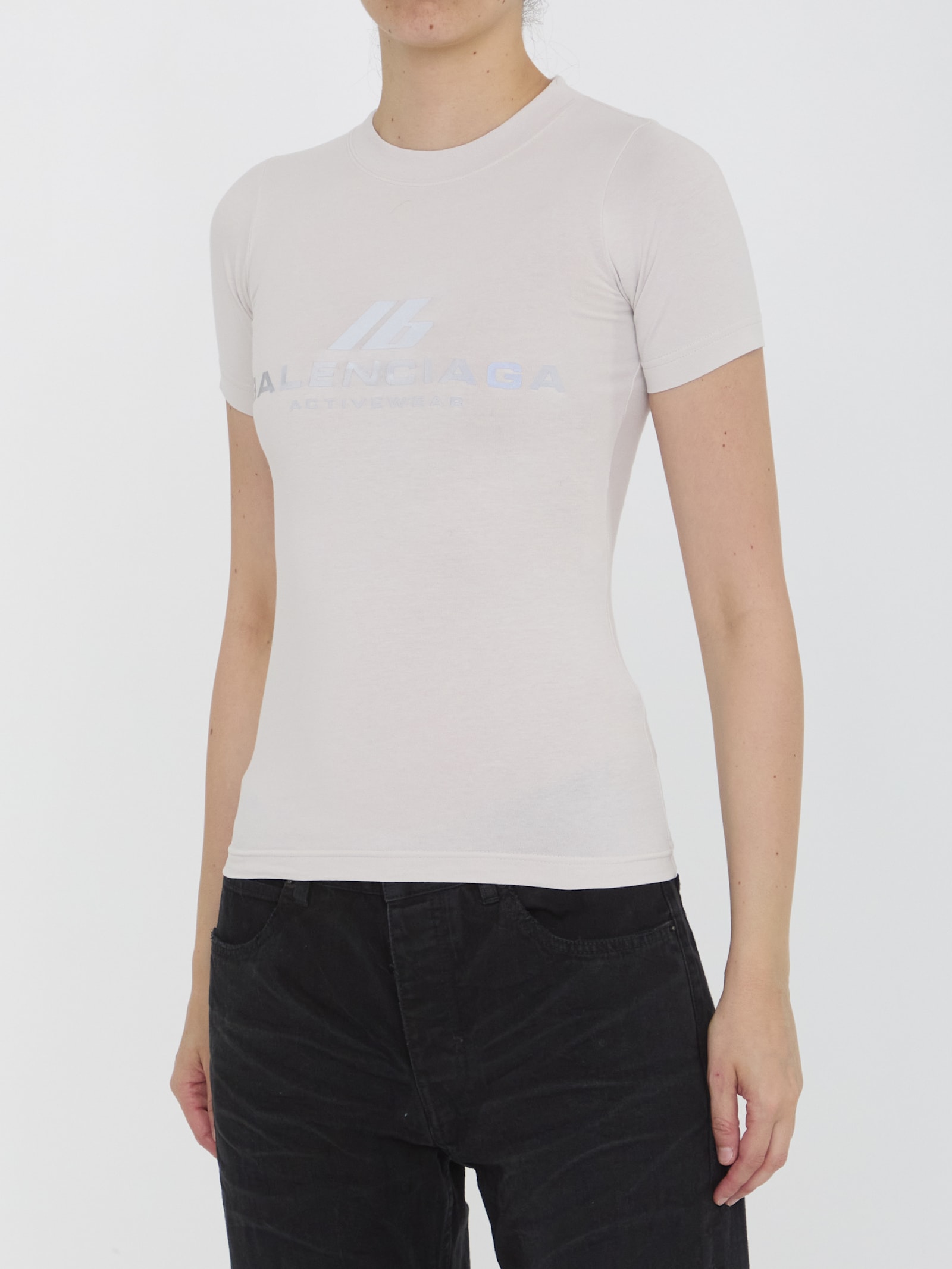 Shop Balenciaga Activewear T-shirt In White