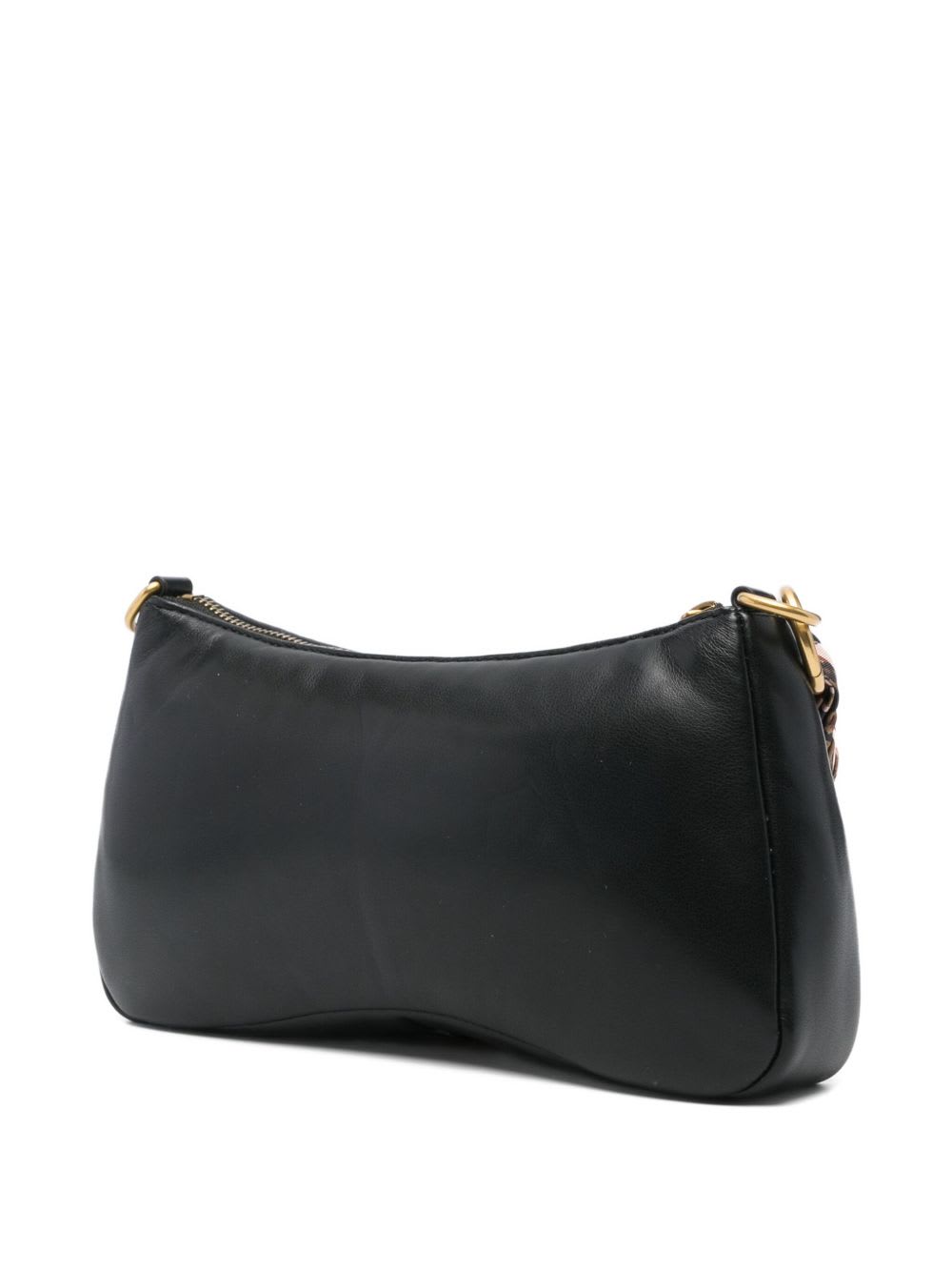 Just Cavalli Logo-plaque Chain Shoulder Bag In Black