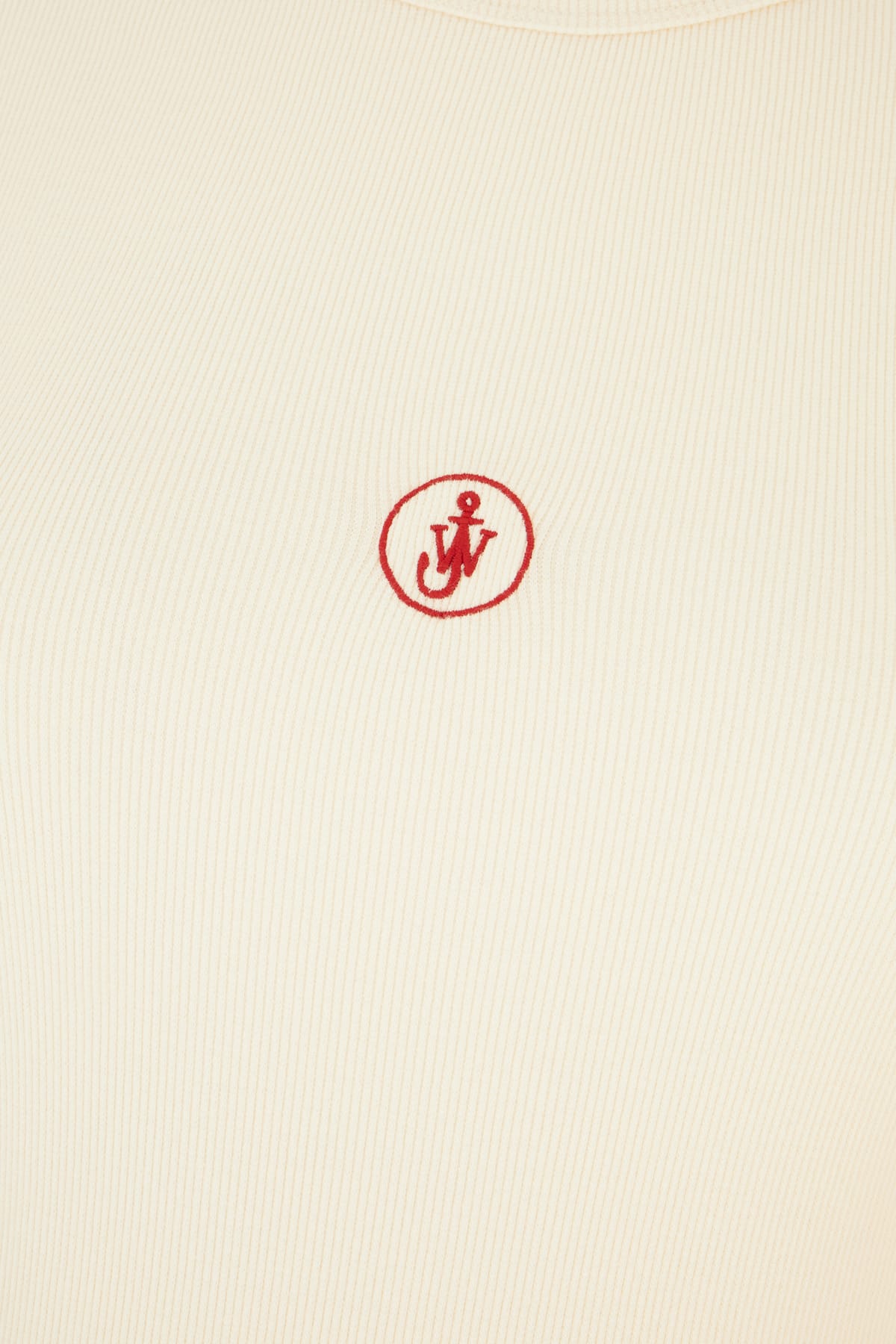 Jw Anderson Ivory Stretch Cotton T-shirt In White