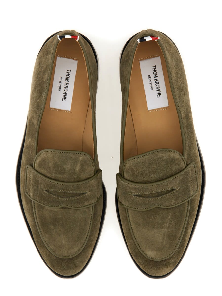 Shop Thom Browne Varsity Loafer Penny In Green