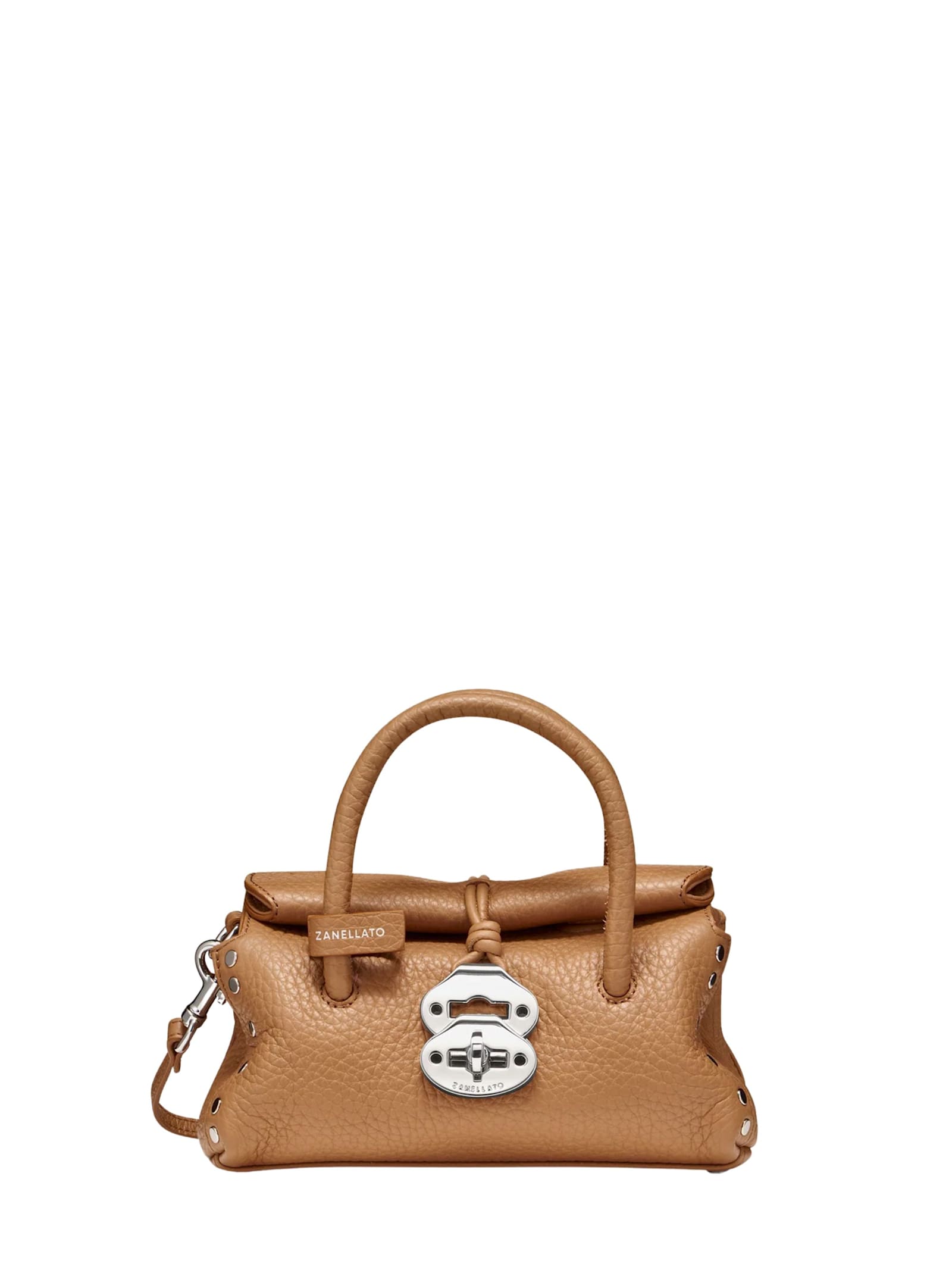 Zanellato Dotta Centauro Baby Leather Handbag In Brown