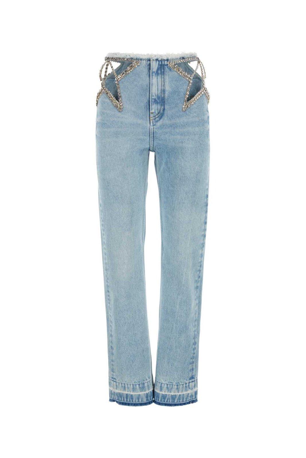 Shop Stella Mccartney Cut-out Low-rise Jeans In Blue