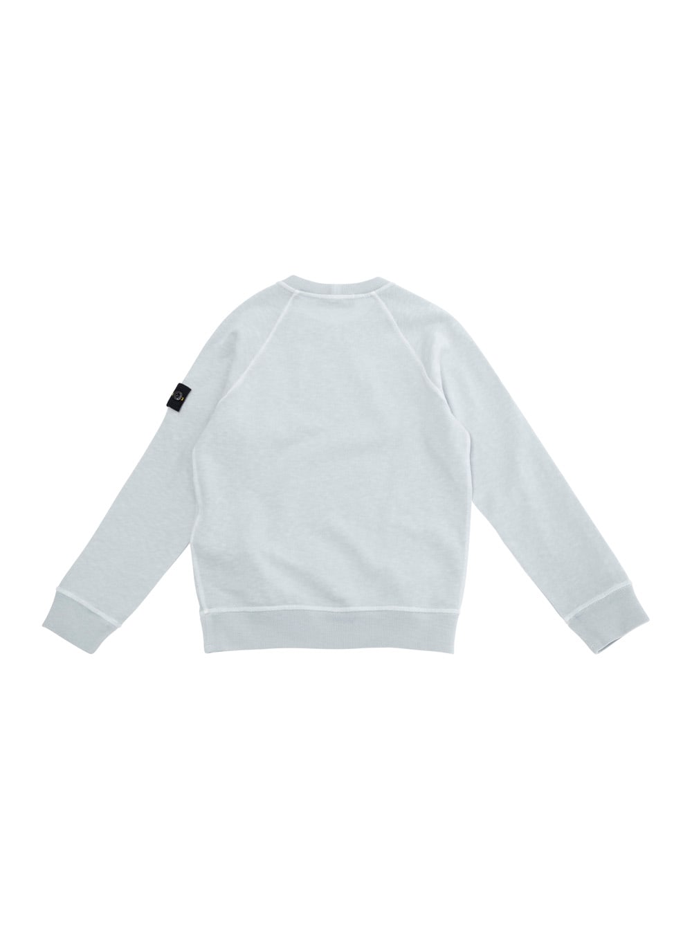 Stone Island Light Blue Sweatshirt With Round Neck And Logo Patch On The Sleeve In Cotton Boy In Light Blue