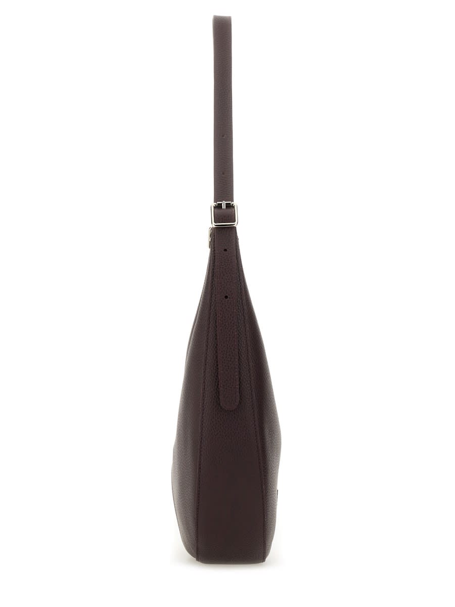 Longchamp Curved Shoulder Bag In Fine-grained Cowhide Leather