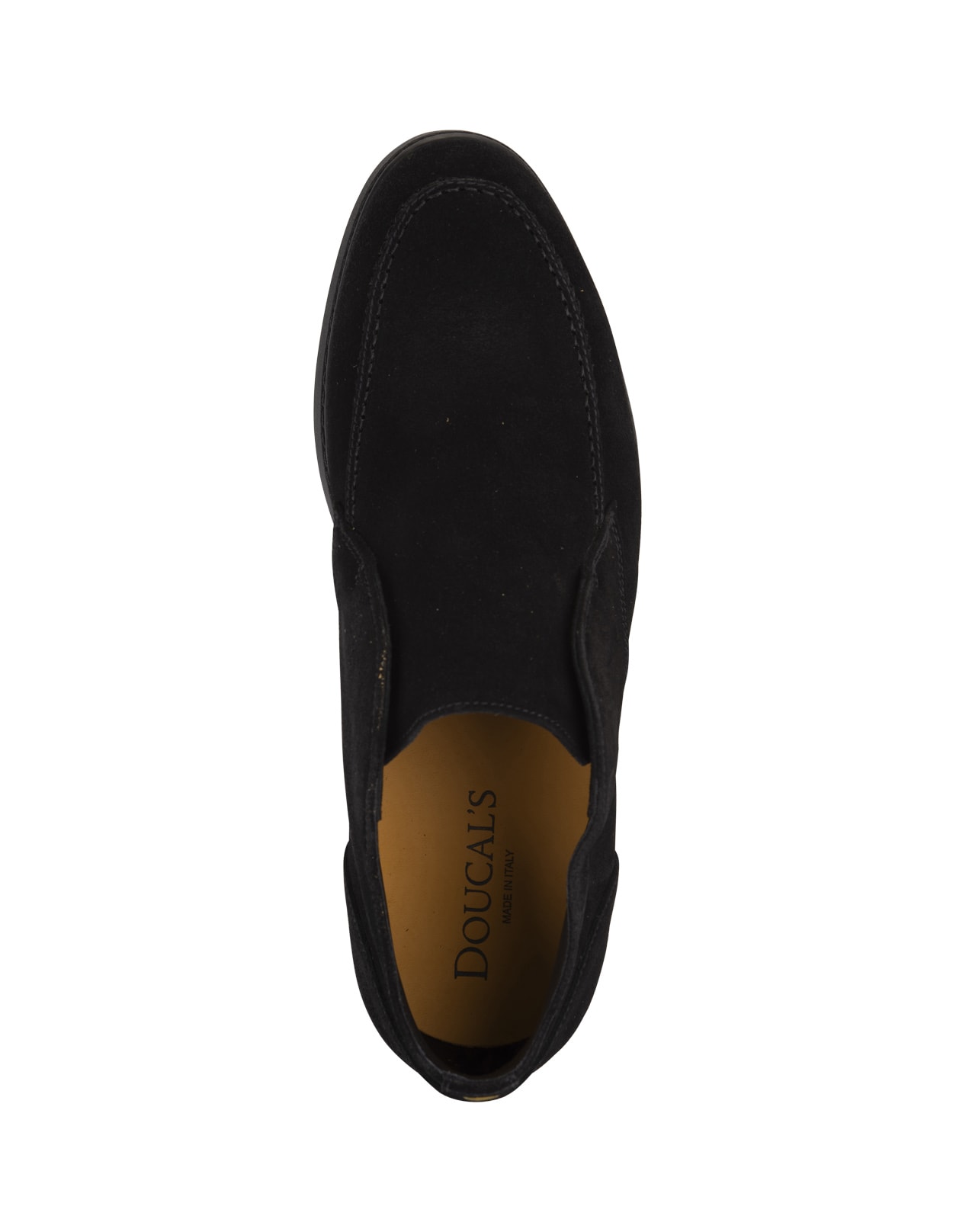 DOUCAL'S BLACK SUEDE SLIP-ON ANKLE BOOTS 