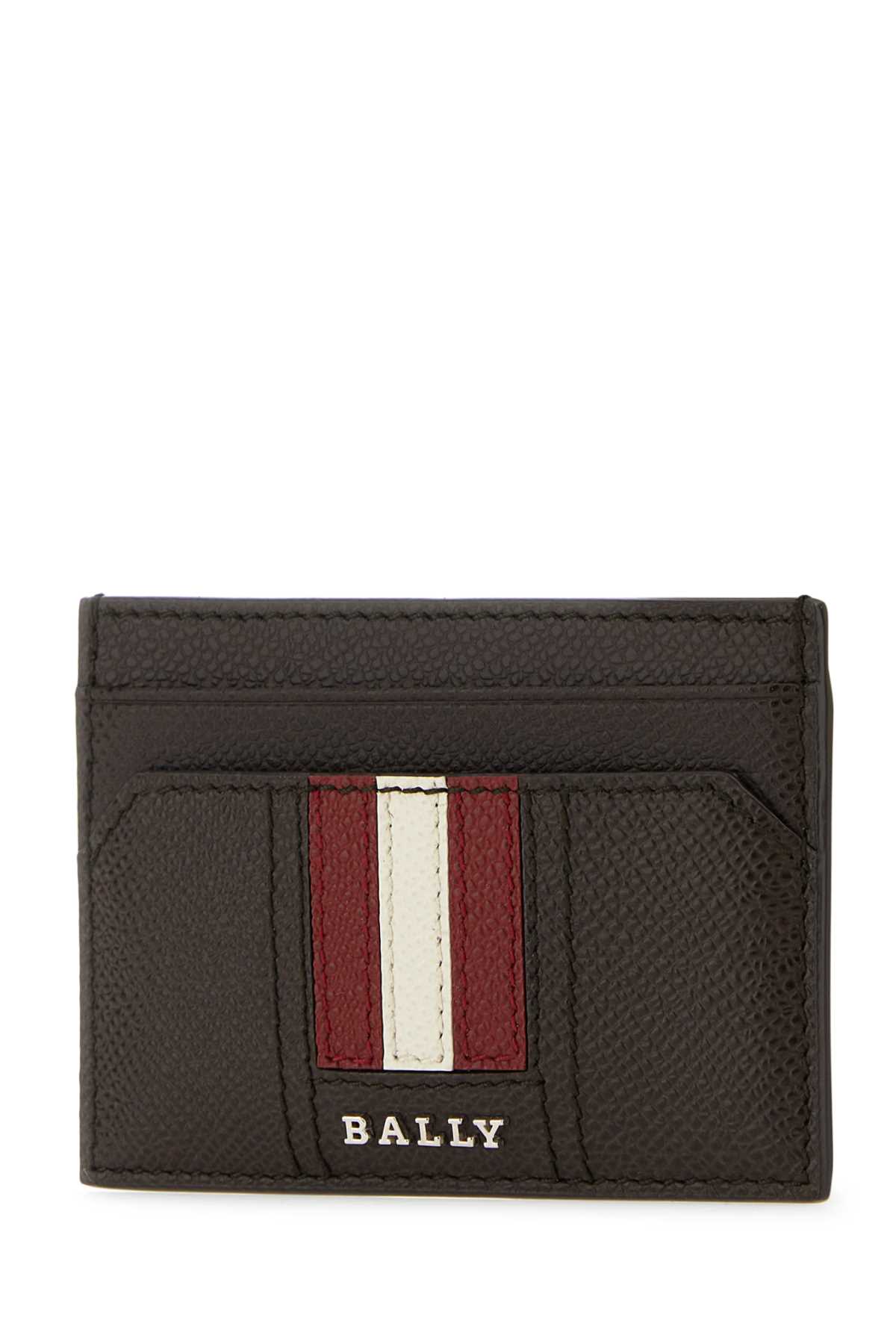 Shop Bally Chocolate Leather Thar Card Holder In F021