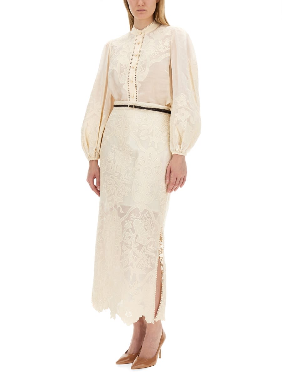 Shop Zimmermann Ottie Skirt In Neutrals