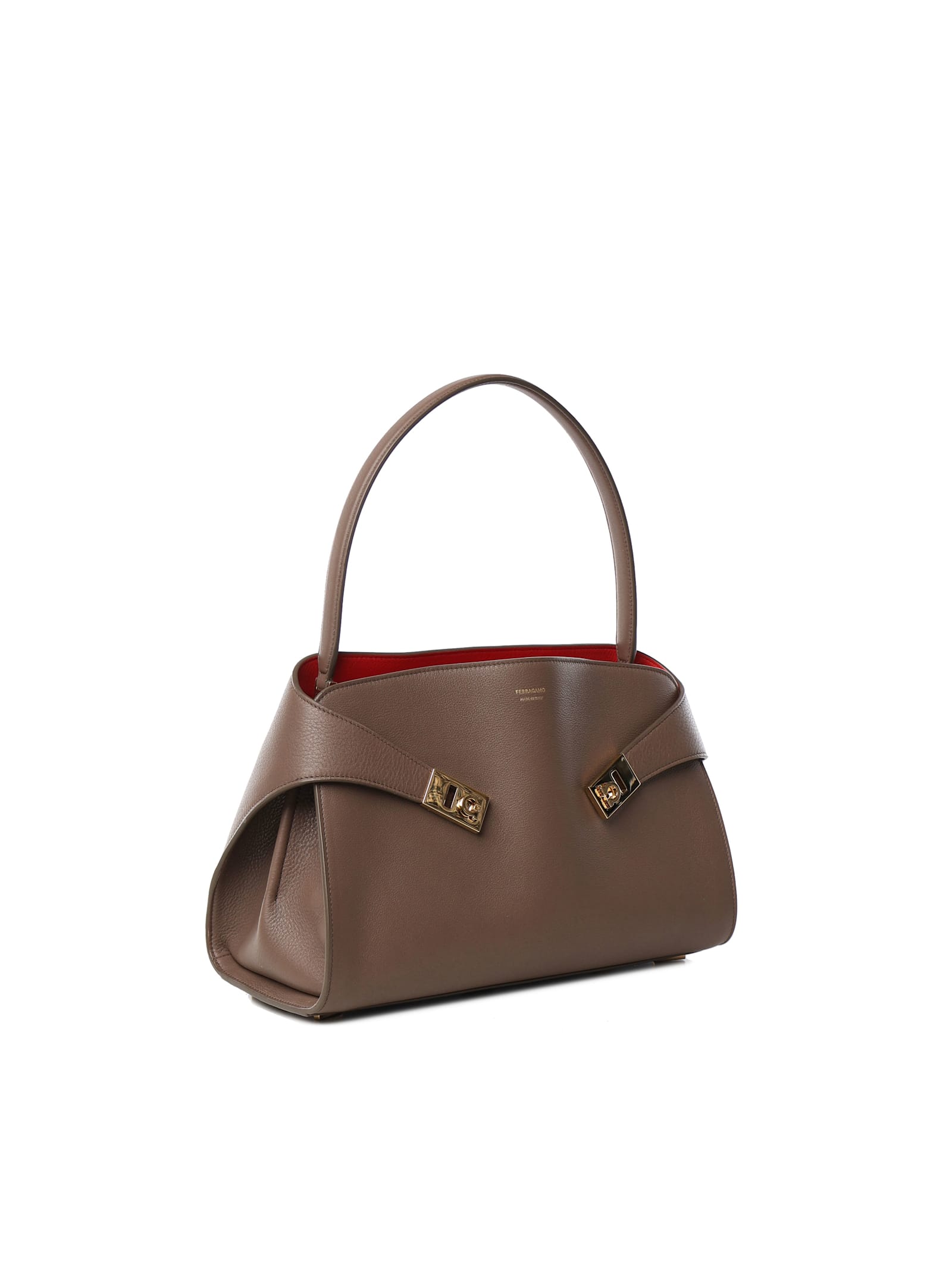 FERRAGAMO HUG SOFT TWO-TONE SHOULDER BAG (M)
