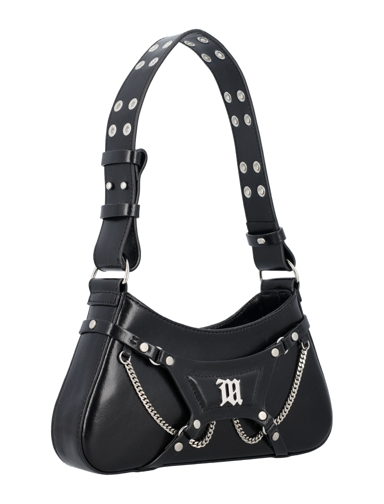 Shop Misbhv Leather Fetish Shoulder Bag In Black