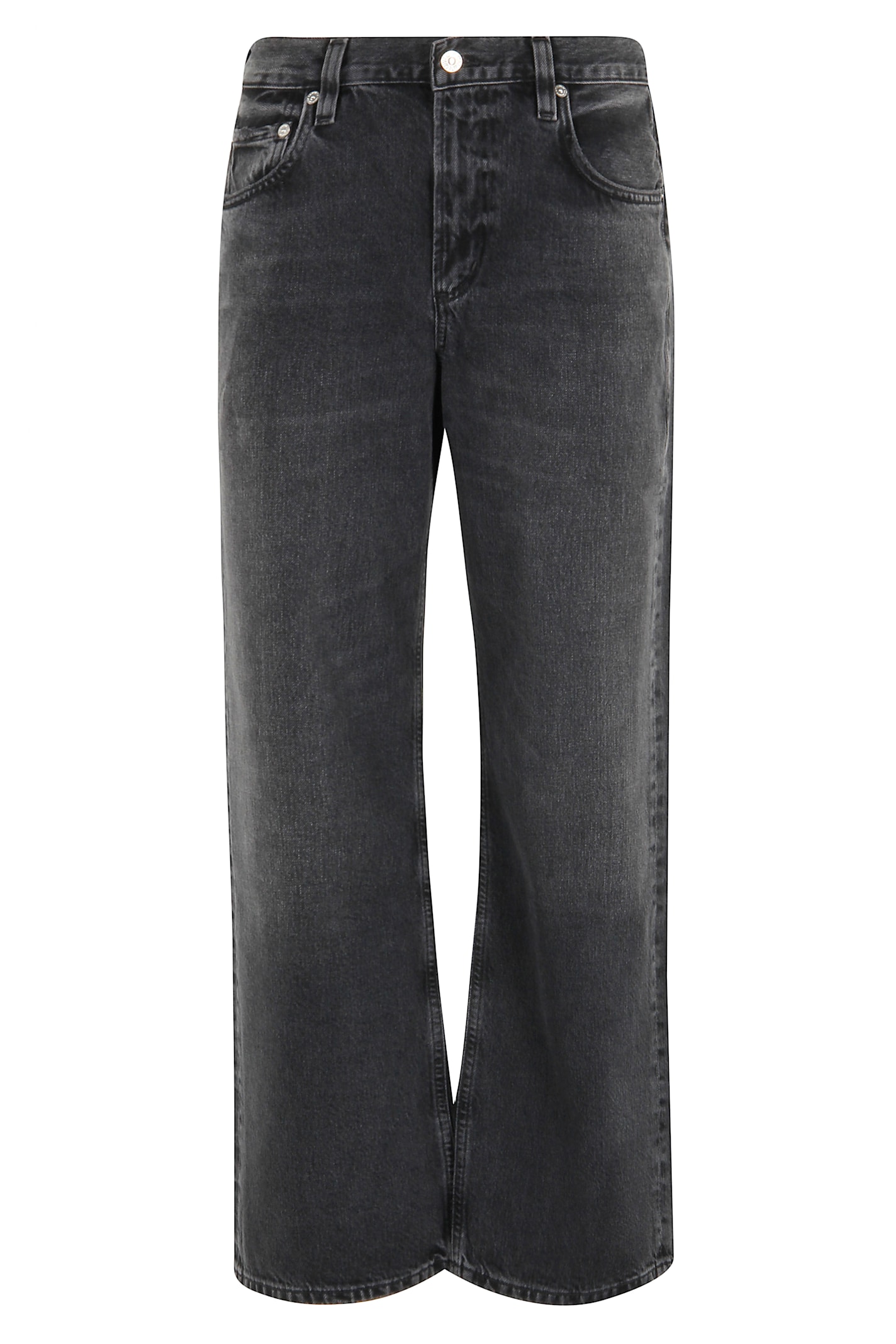Citizen Of Humanity Low-rise Straight-leg Jeans With Vintage Wash In Black