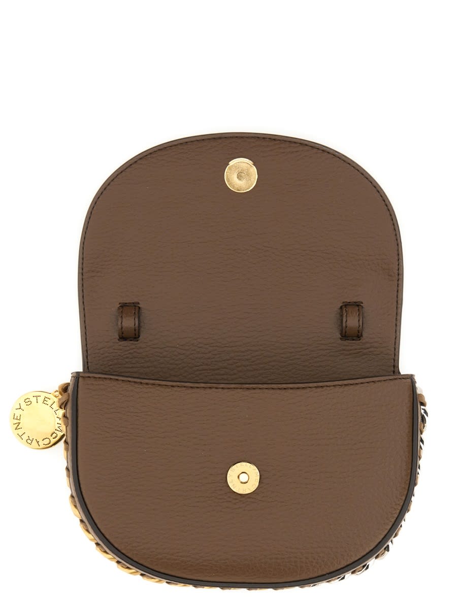 Shop Stella Mccartney Shoulder Bag With Logo In Brown