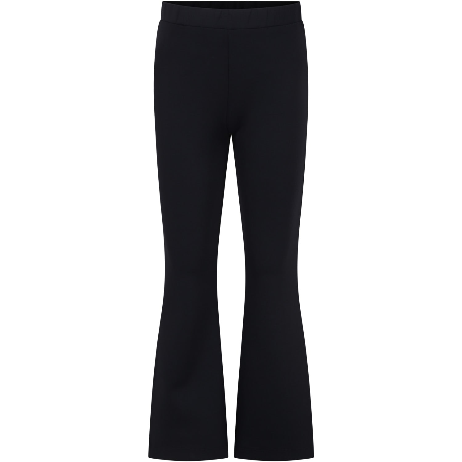Balmain Black Casual Trousers For Girl With Logo In Black