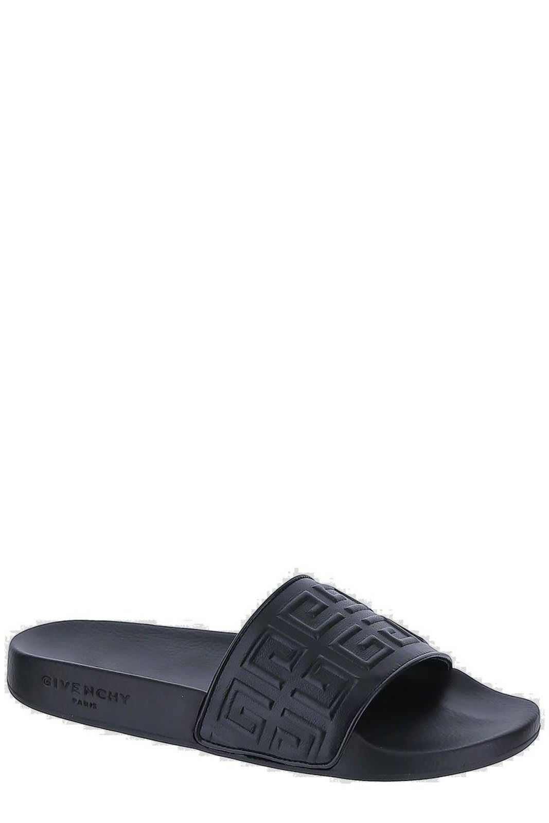 Shop Givenchy 4g Logo Embossed Slipon Sandals In Black