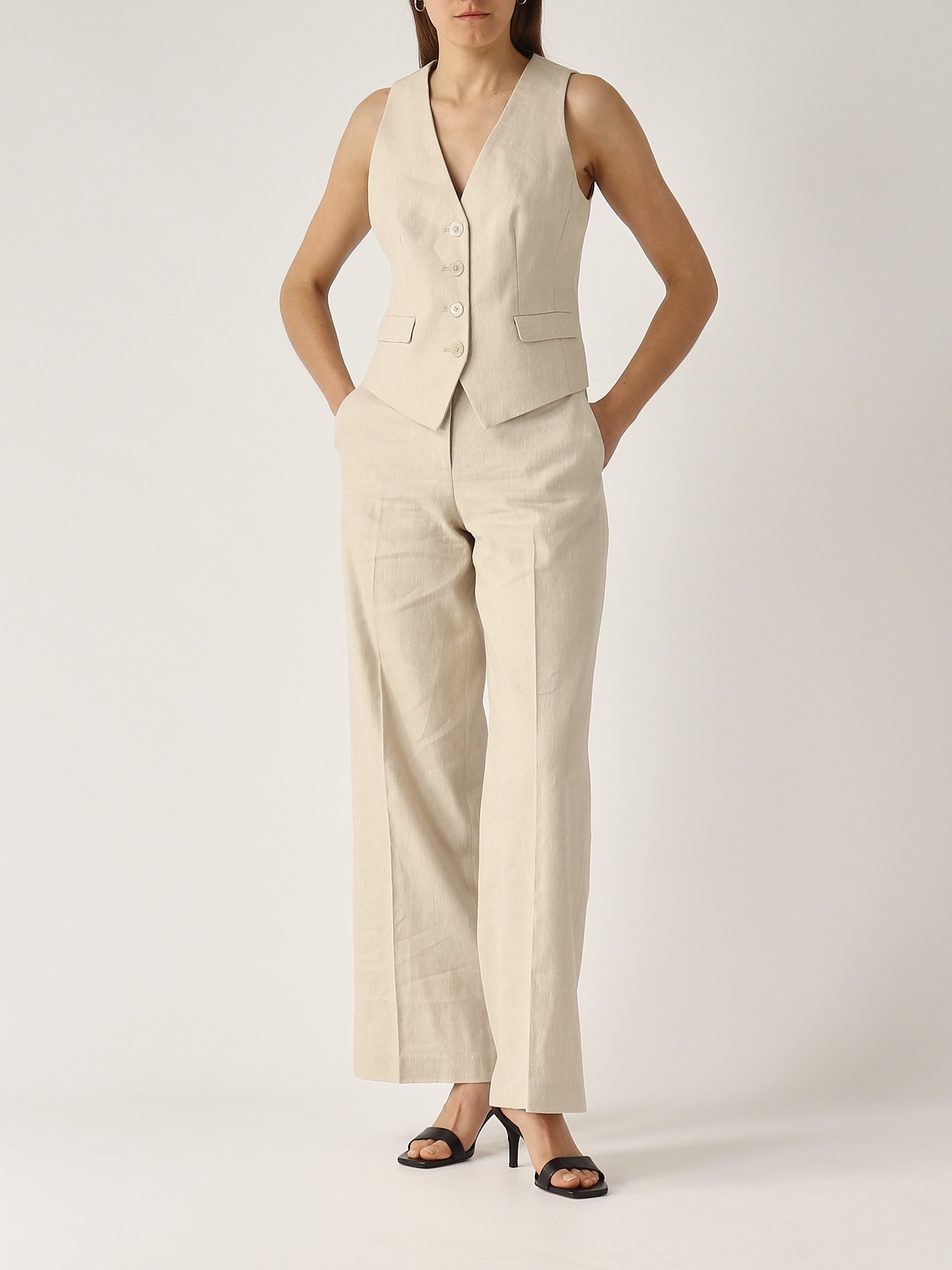 Michael Kors Wide Leg Pant Trousers In Ecru