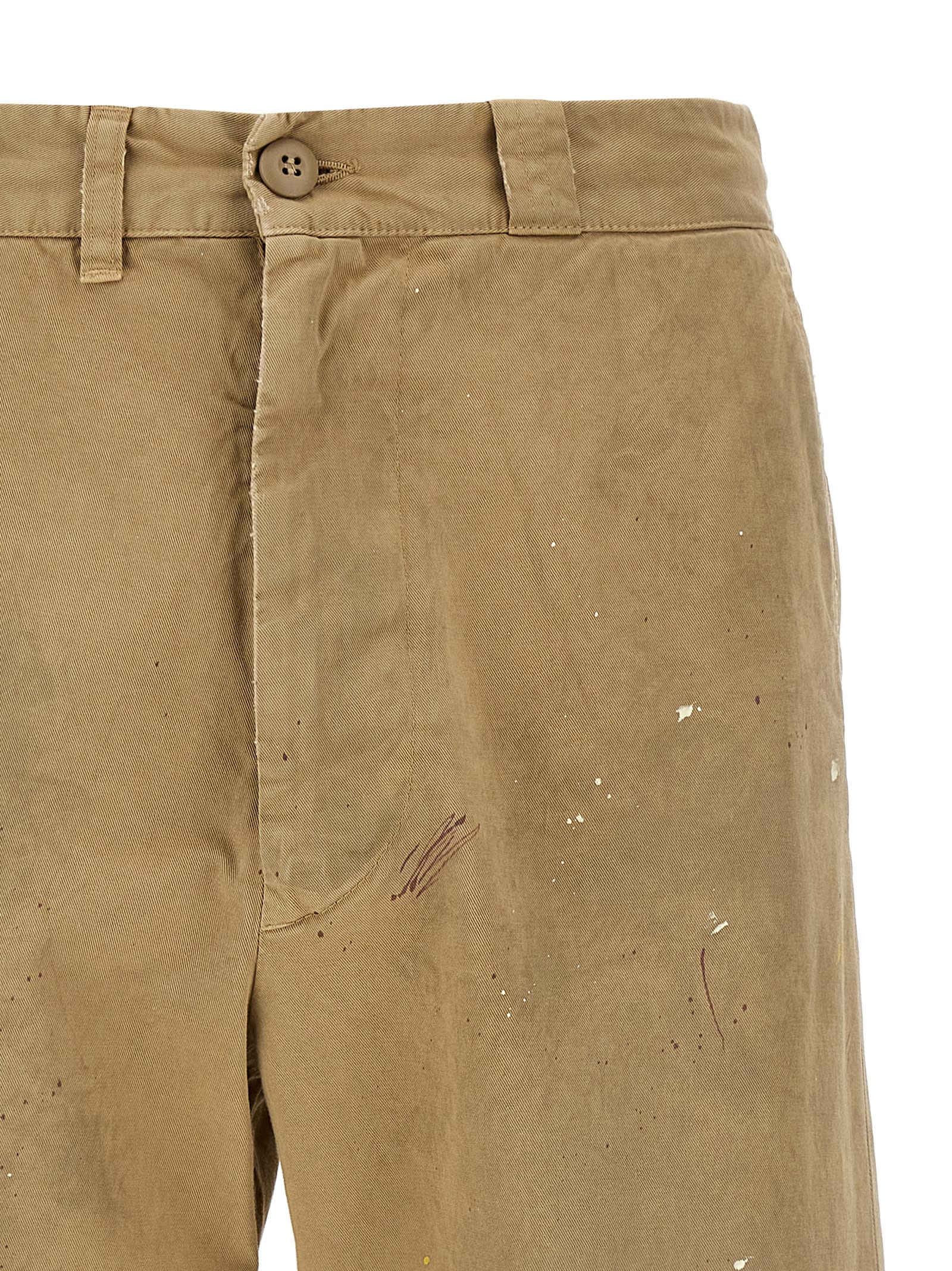 Mm6 Maison Margiela Belt Loops Paint Splatter Design Shorts