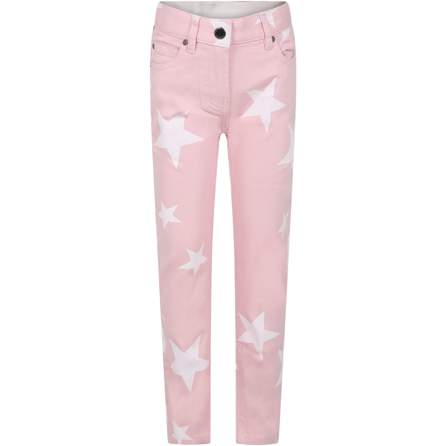 Stella Mccartney Kids' Pink Jeans For Girl With Stars And Logo