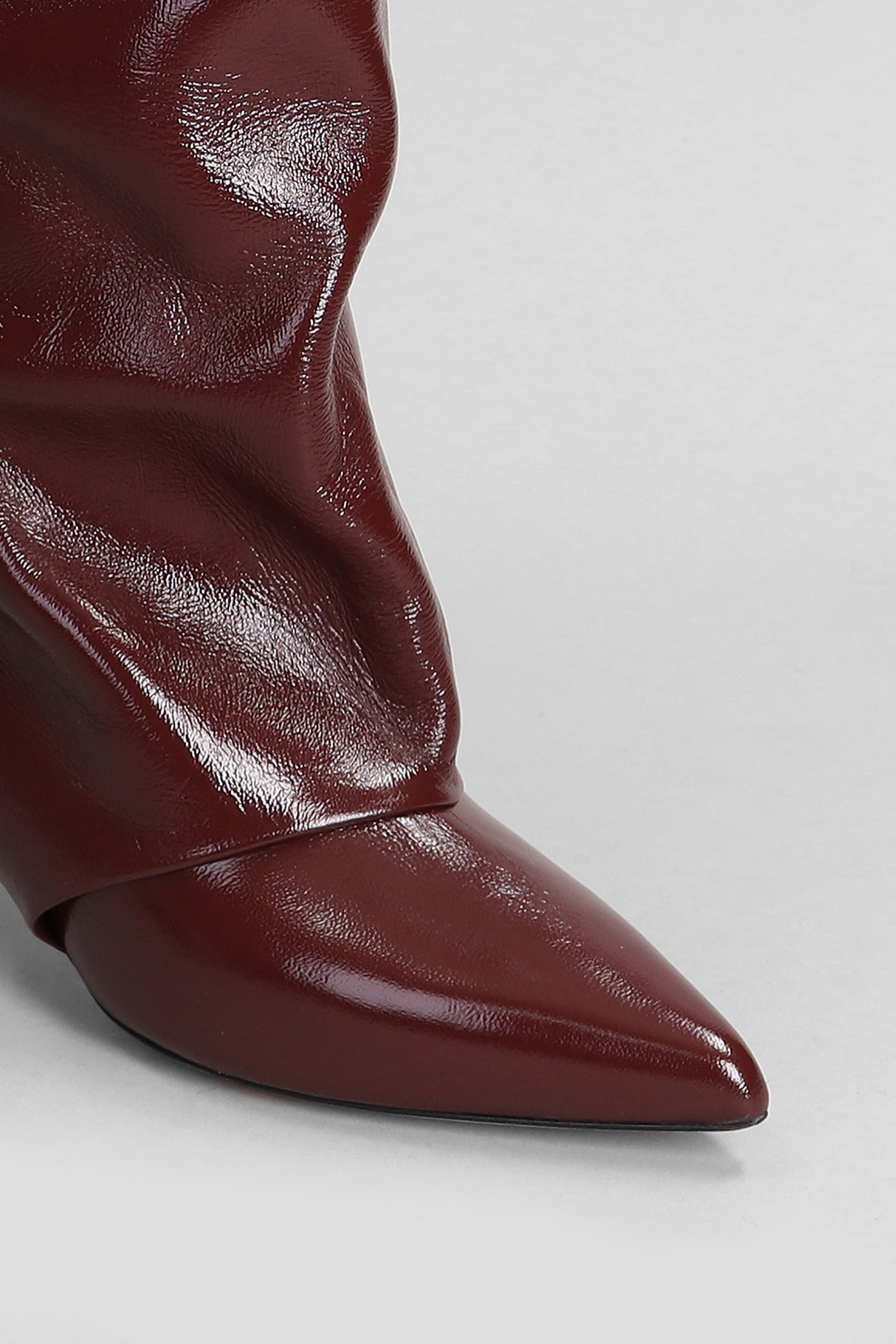 Shop Alchimia High Heels Boots In Bordeaux Leather