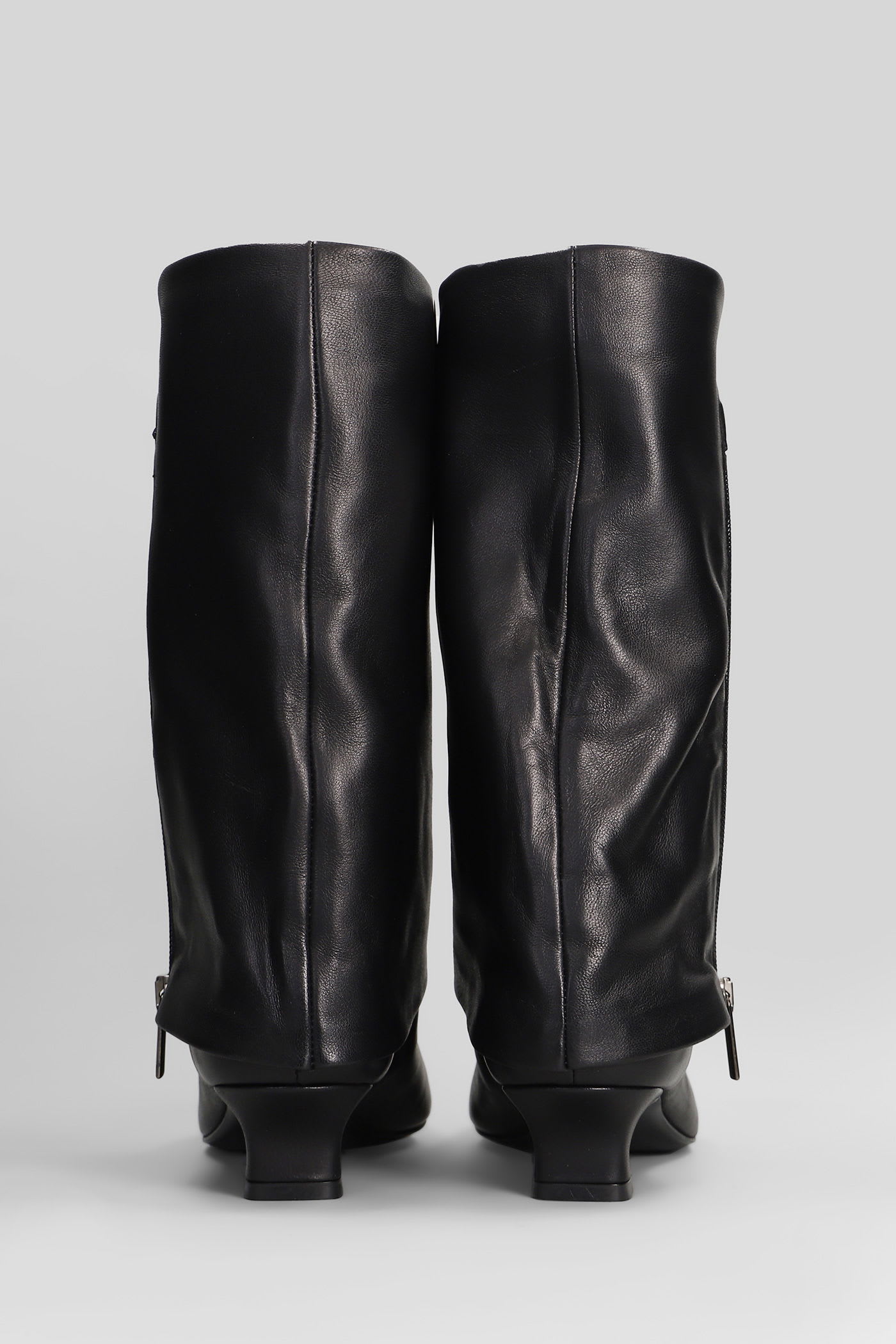 The Seller Low Heels Ankle Boots In Black Leather In Black