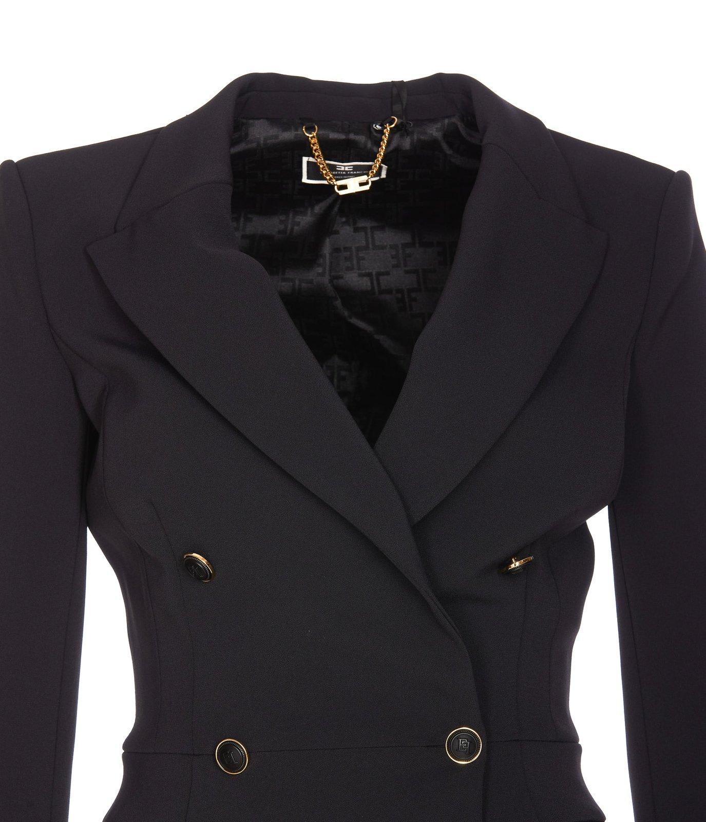 Shop Elisabetta Franchi Double-breasted Blazer In Black