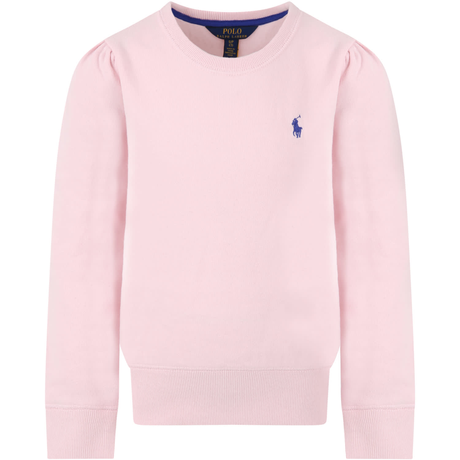Ralph Lauren Pink Sweatshirt For Girl With Pony Logo