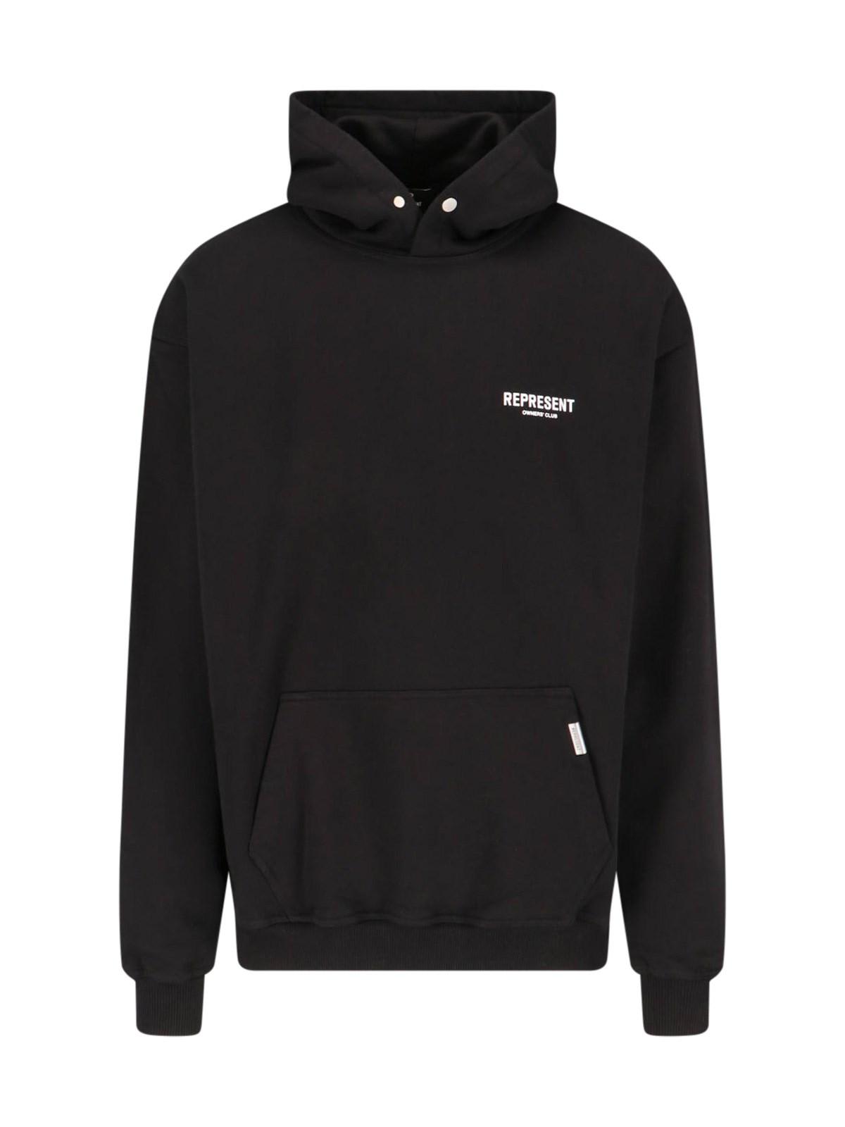 Shop Represent Owners Club Hoodie Sweatshirt In Black