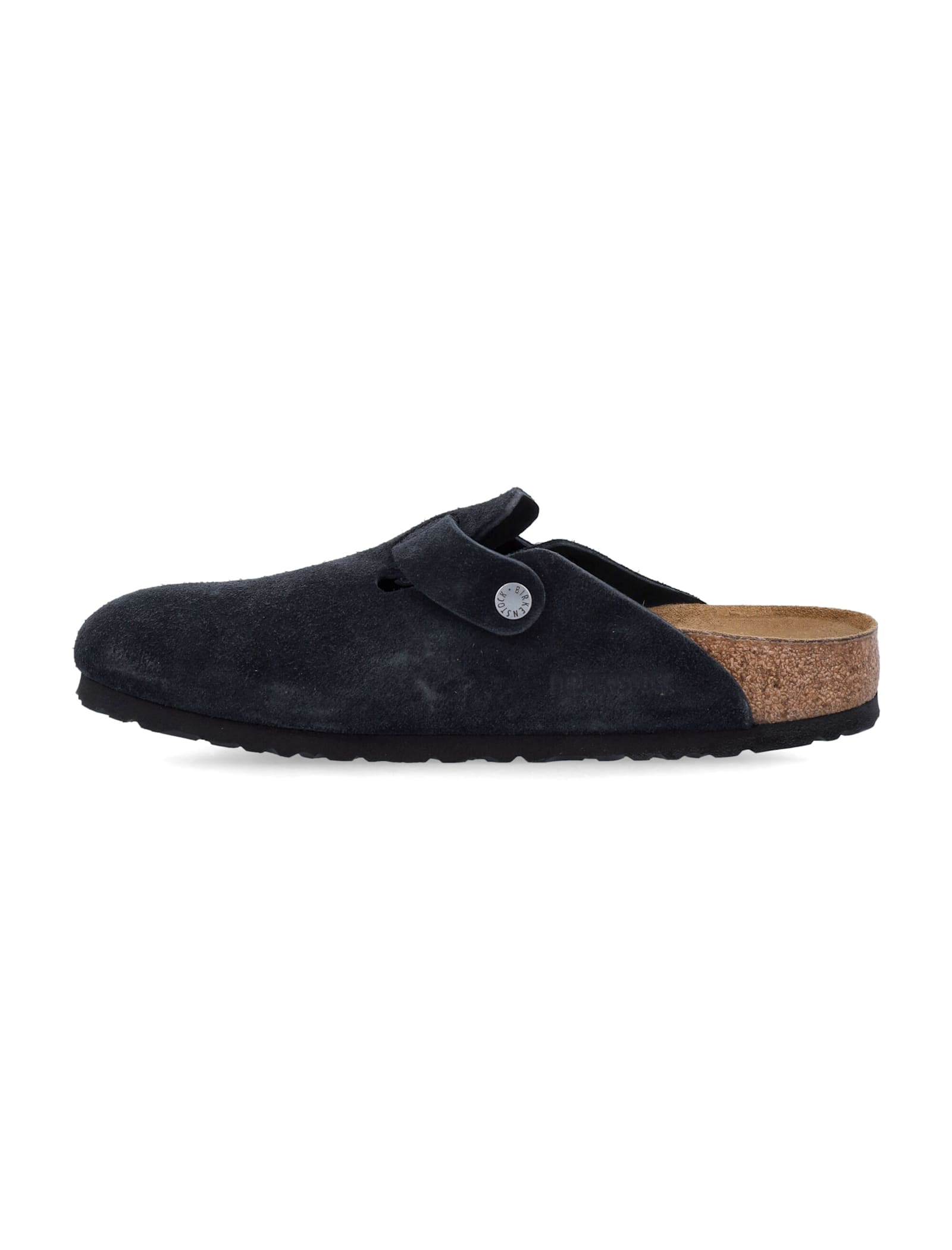 Birkenstock Boston Suede Mules In Black