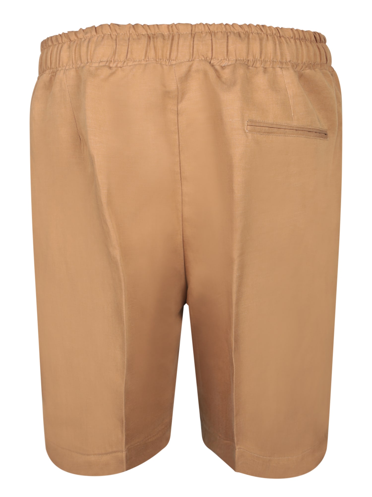 Costumein Camel Linen Pajama Shorts In Brown