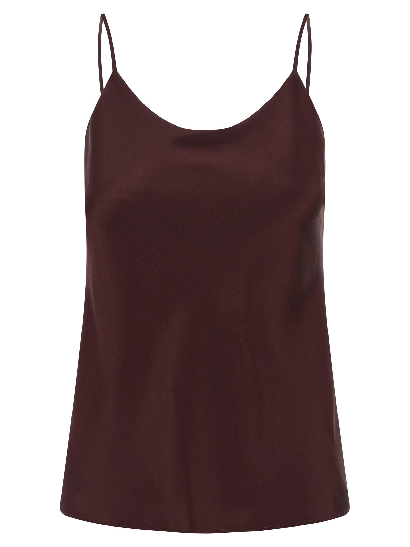 Max Mara Draped Neckline Sleeveless Top With Spaghetti Straps In Brown
