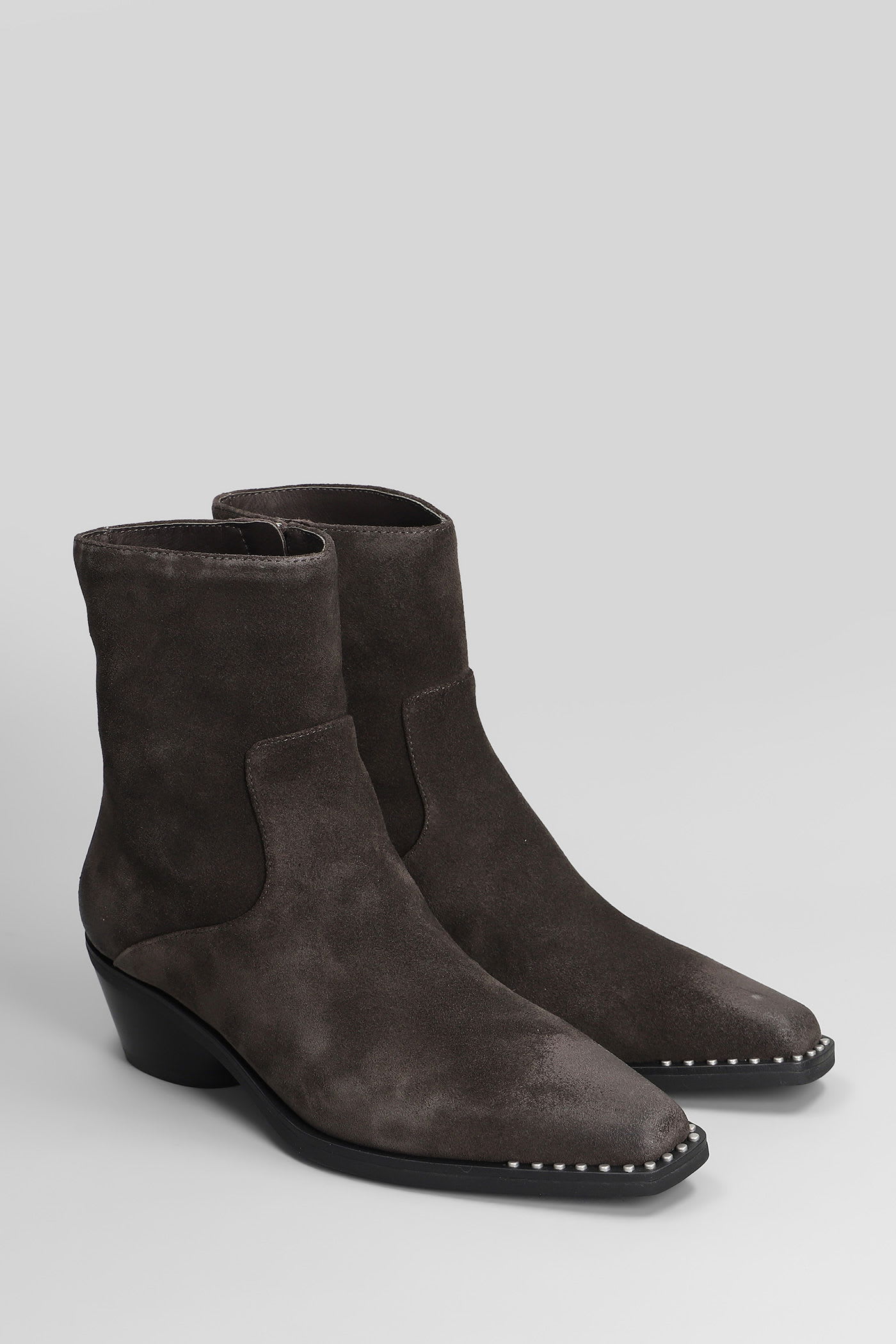 Ash Hasley High Heels Ankle Boots In Brown Suede In Brown