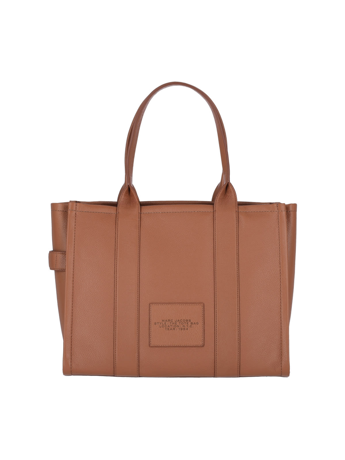 Shop Marc Jacobs The Leather Tote Large Bag In Brown