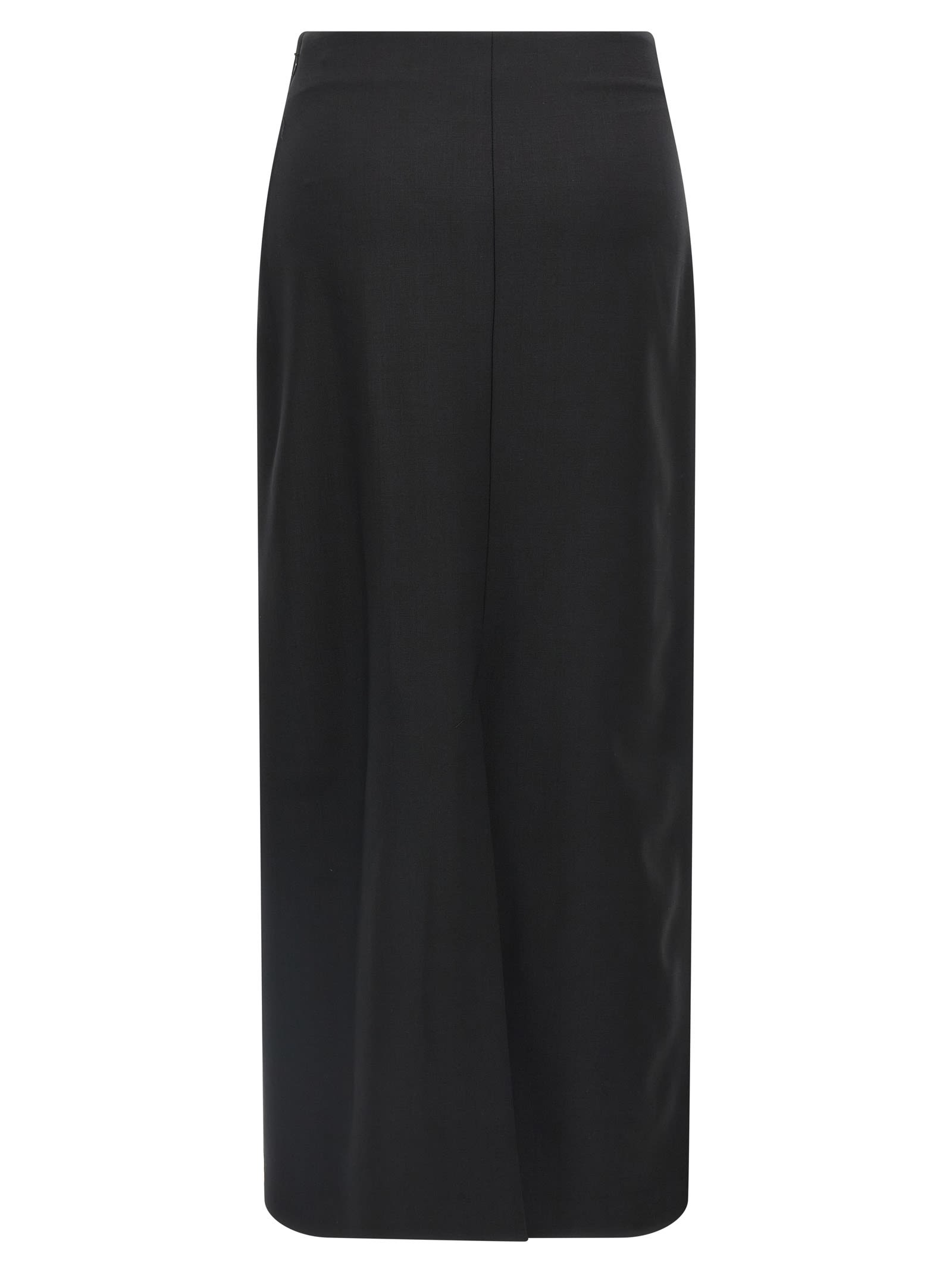 Loulou Studio Black Skirt With Pencil Deisgn And Side Closure In Wool Woman In Black
