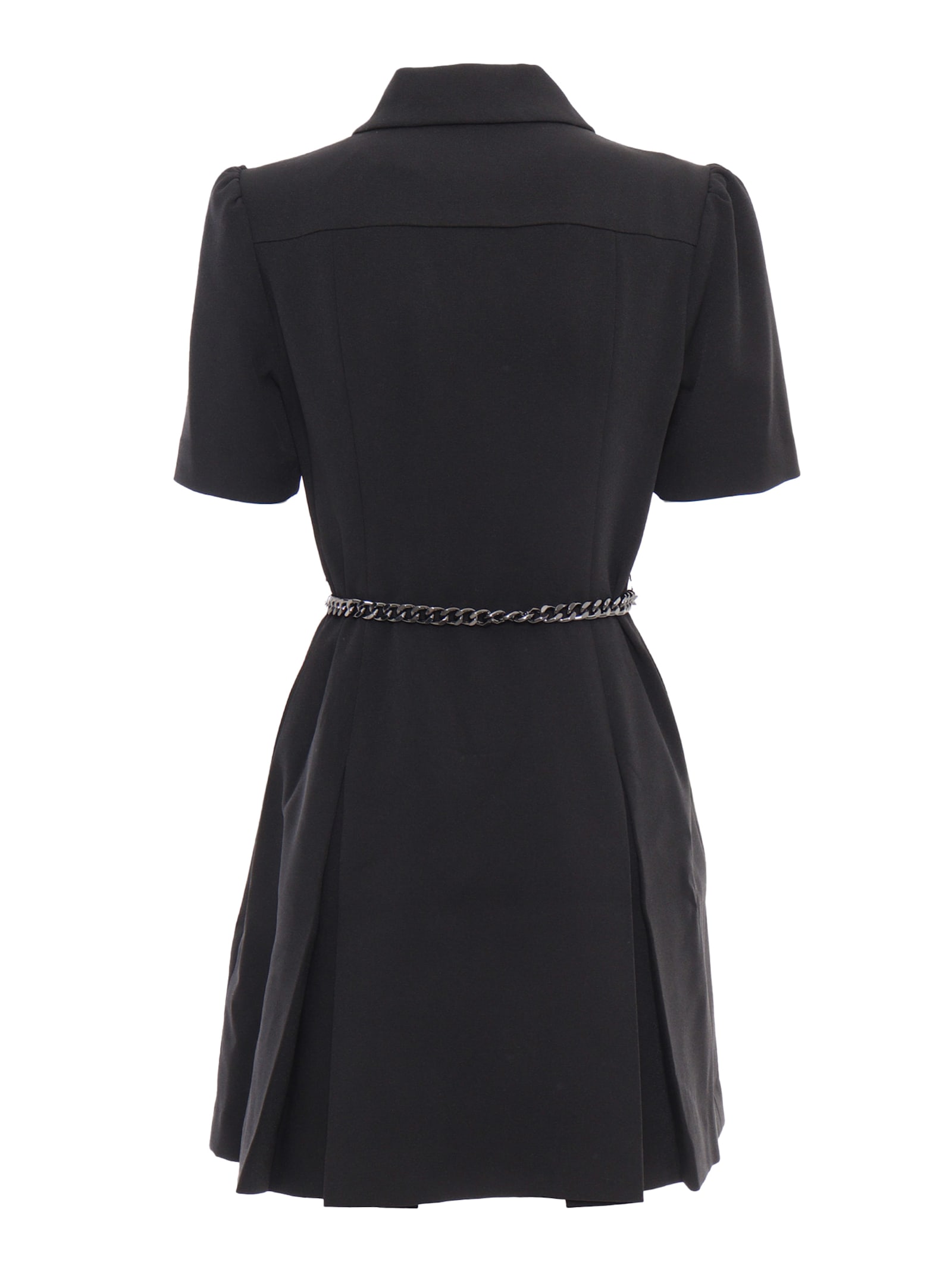 Shop Michael Kors Crepe Ss Mini Dress In Black