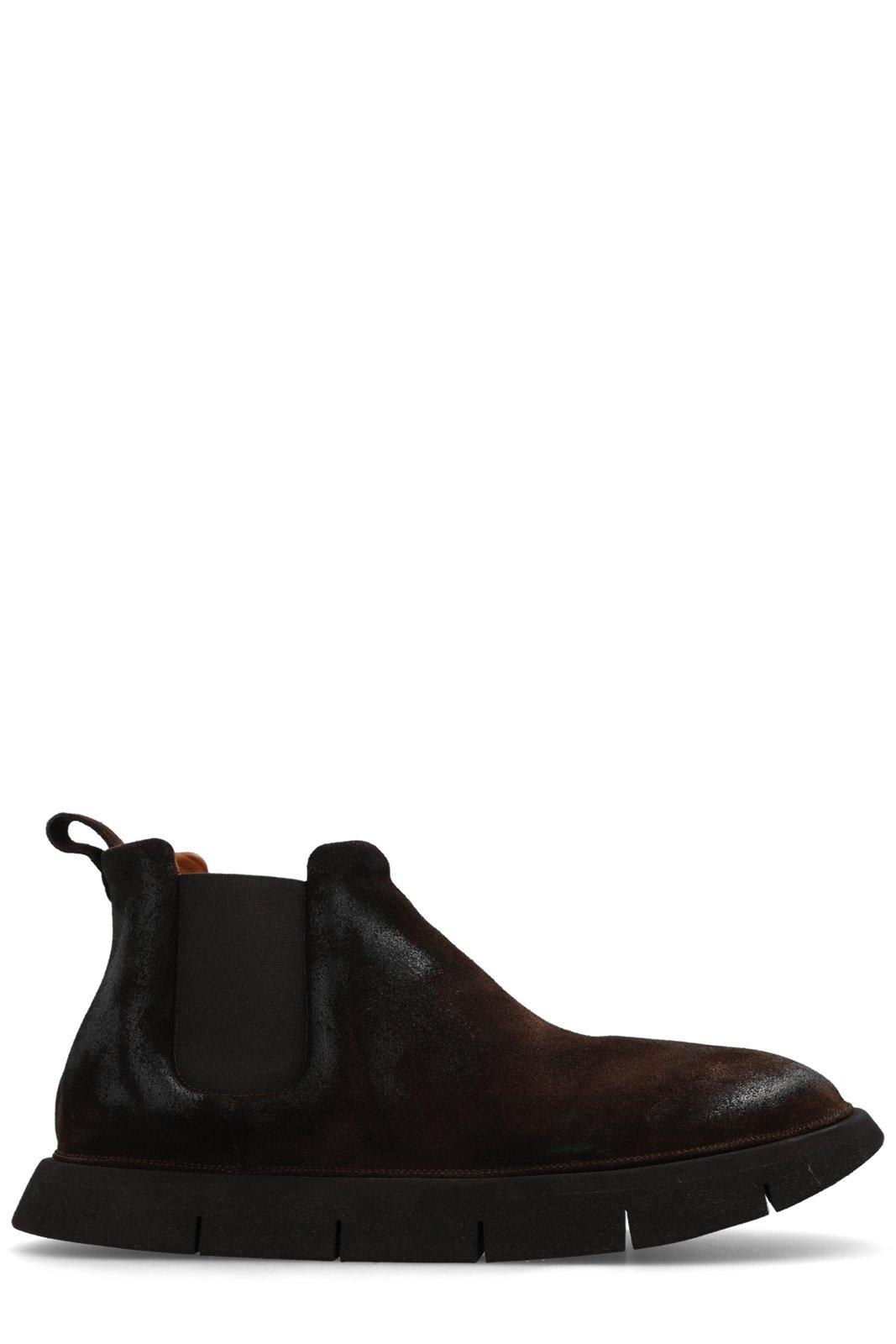 Shop Marsèll Intagliata Round Toe Ankle Boots In Dark