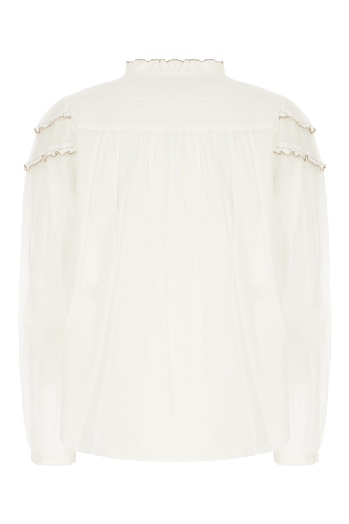 Isabel Marant Étoile Delicate Ruffled White Shirt With Button-down Front In White