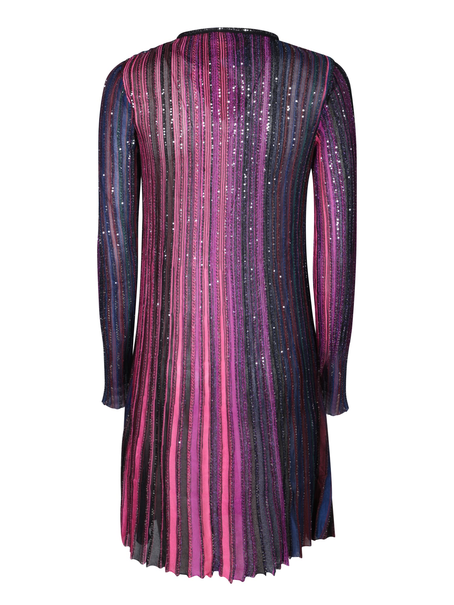 Shop Missoni Sequin-embellished Multicolor Minidress In Black
