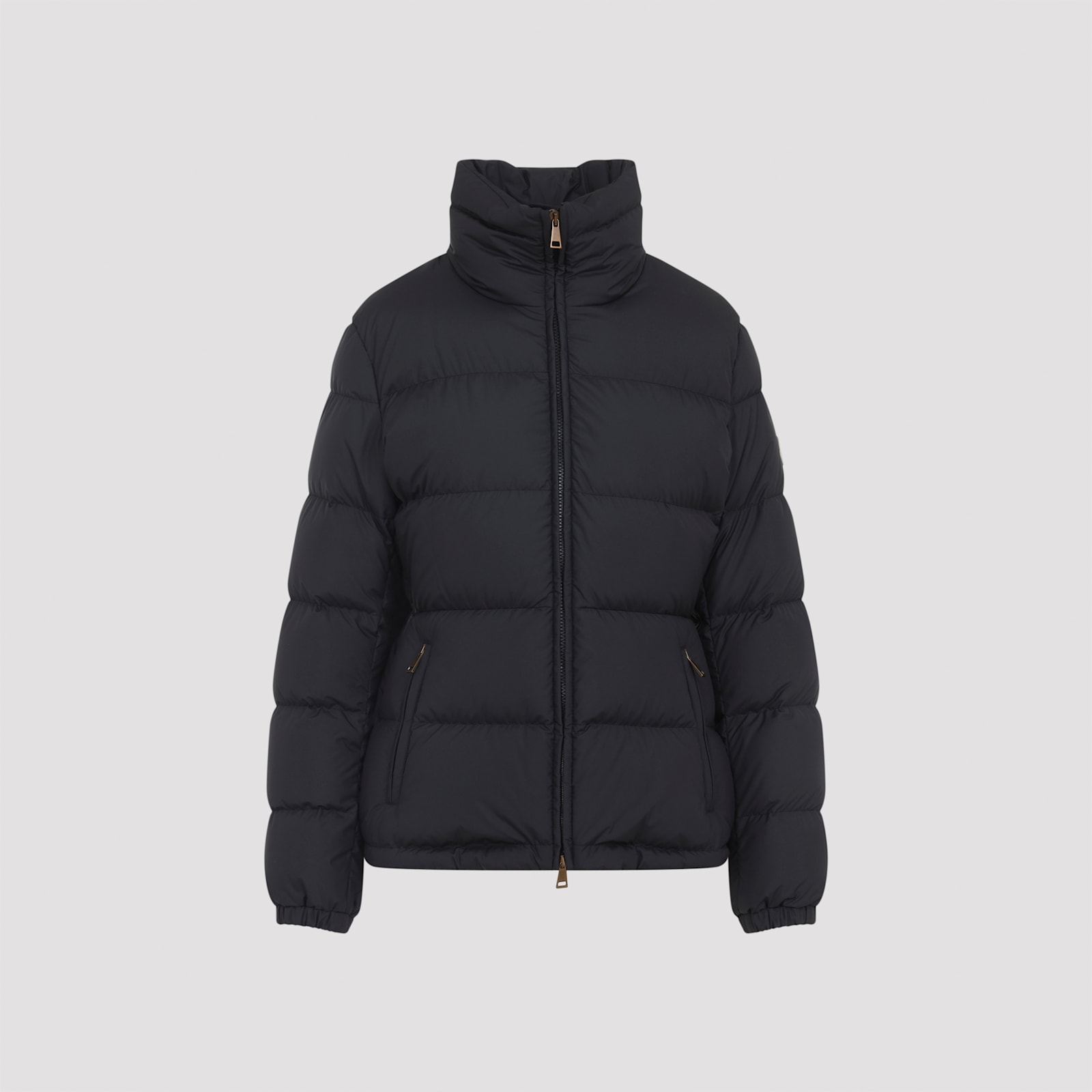 Moncler Puffer Jacket With High Collar And Cuffs In Black