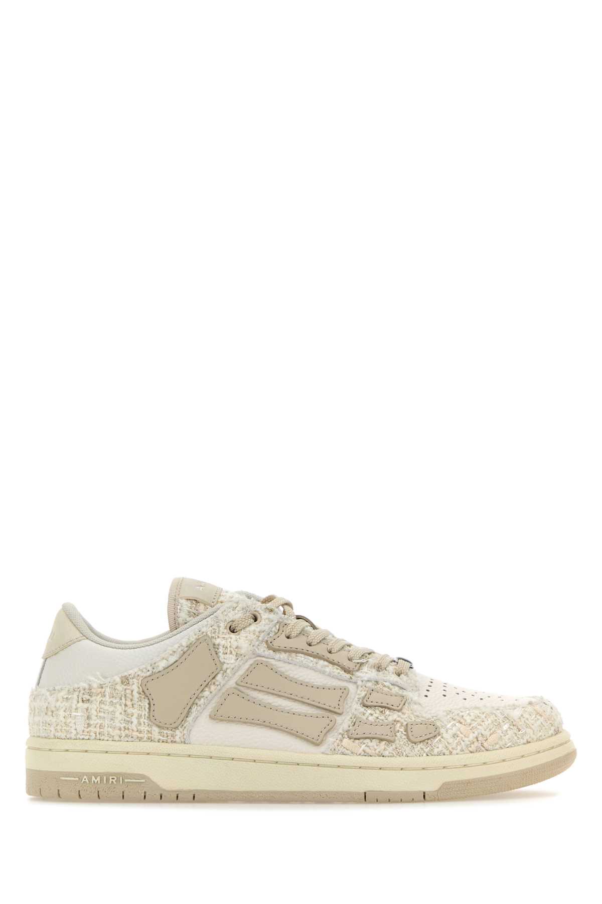 Shop Amiri Multicolor Leather And Fabric Skel Sneakers In Alabaster