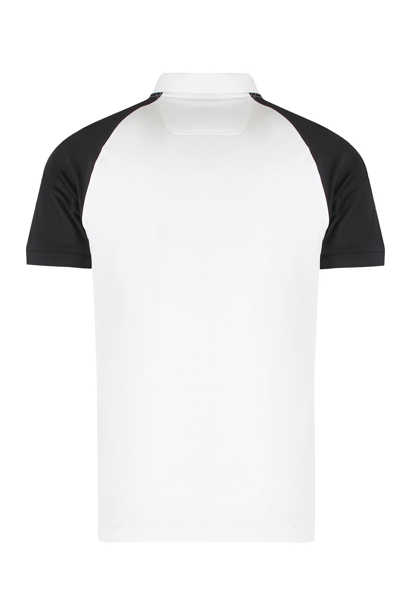 Hugo Boss Active Color-blocked T-shirt In Moisture-wicking Fabric In White