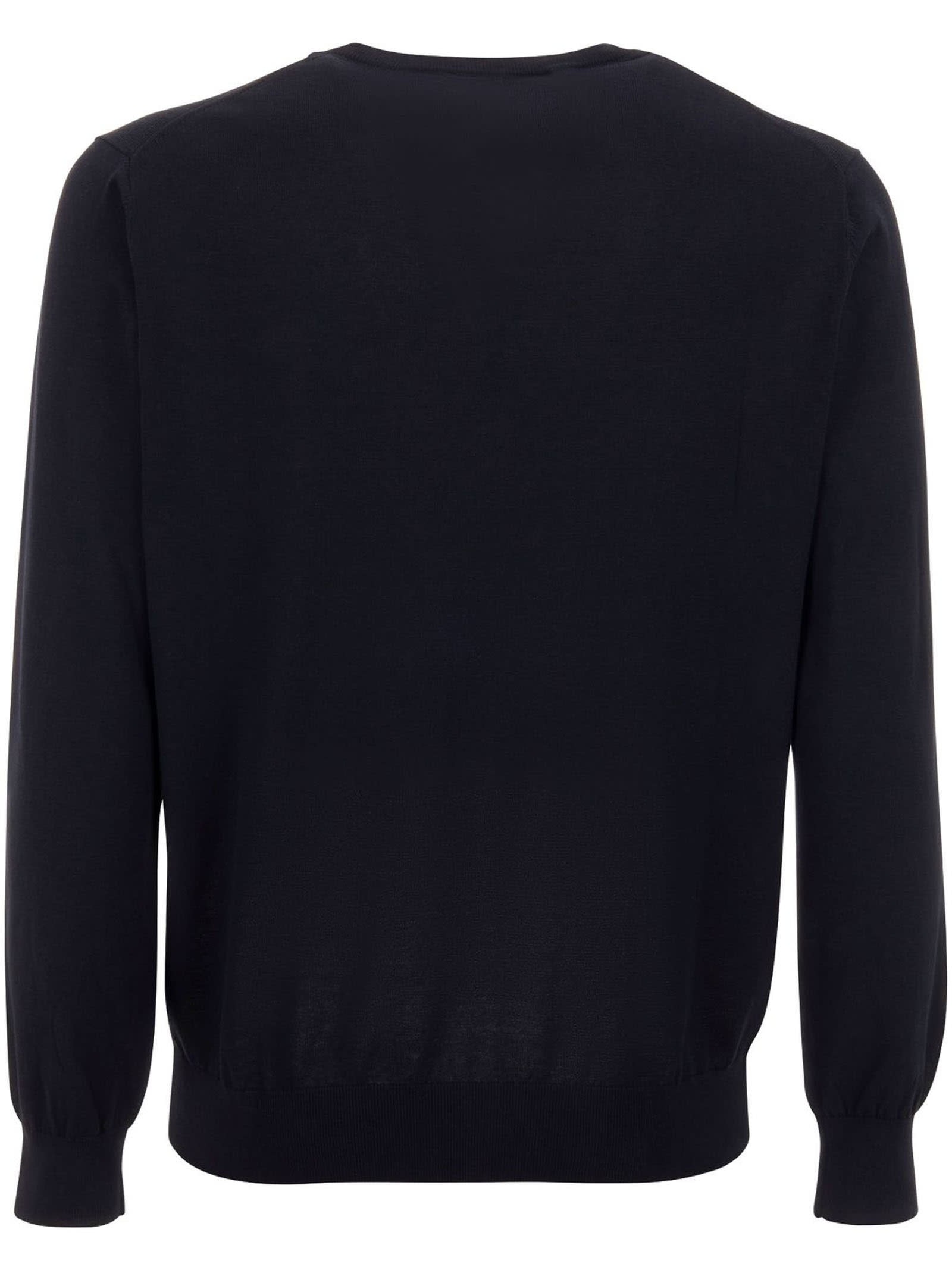 Shop Kangra Blue Cotton Ribbed Sweater