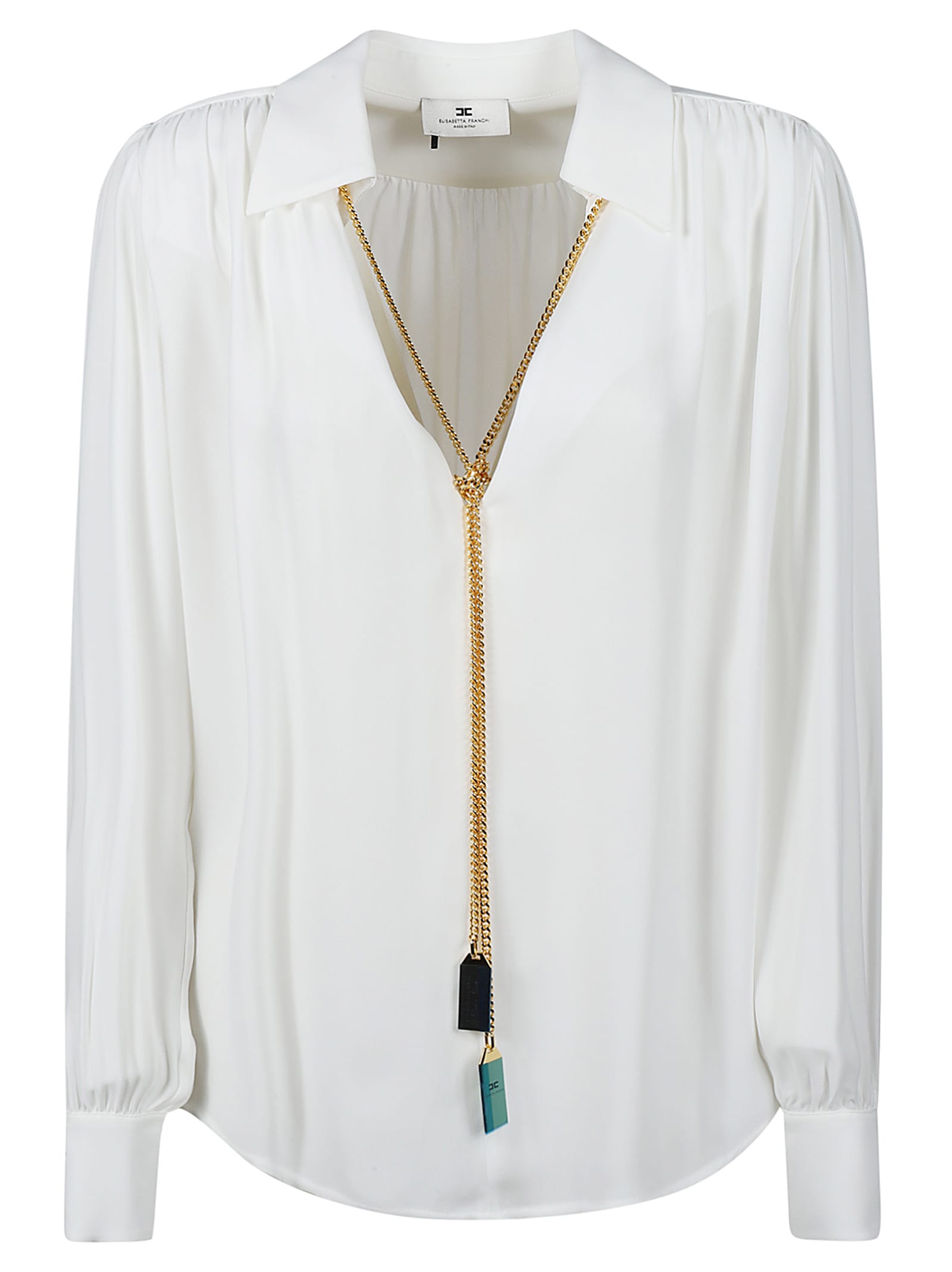 Shop Elisabetta Franchi Long Sleeve Shirt In Avorio