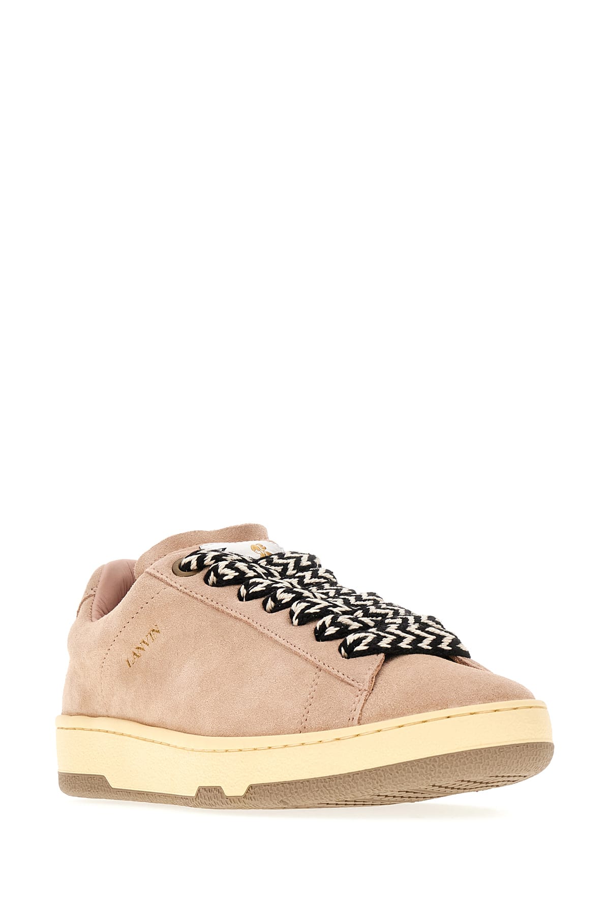 Shop Lanvin Antiqued Pink Suede Curb Lite Sneakers In 51