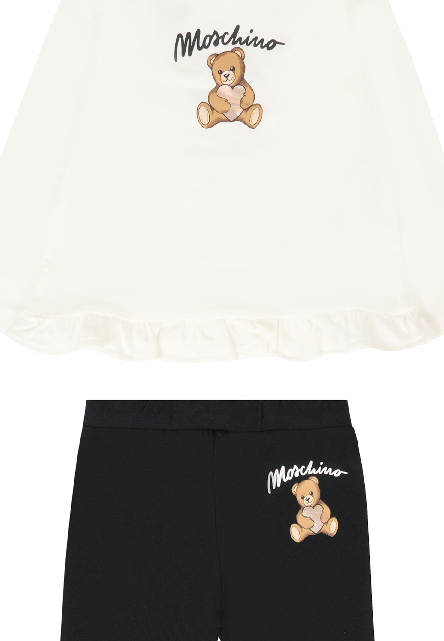 Moschino Multicolor Set For Baby Girl With Teddy Bear In Black