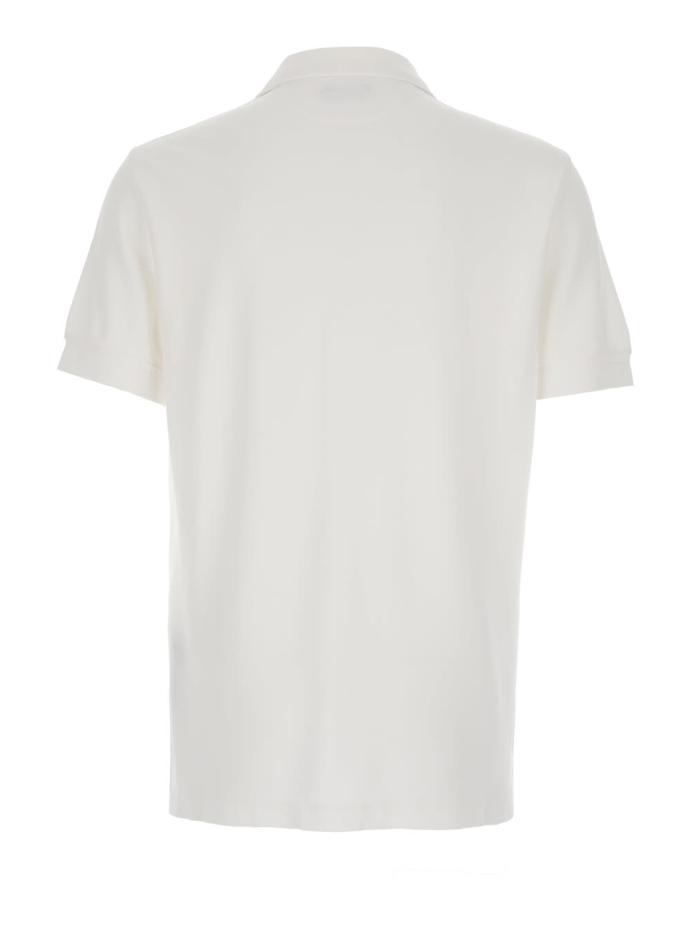 Tom Ford Textured White Pique Polo With Collared Neckline In White