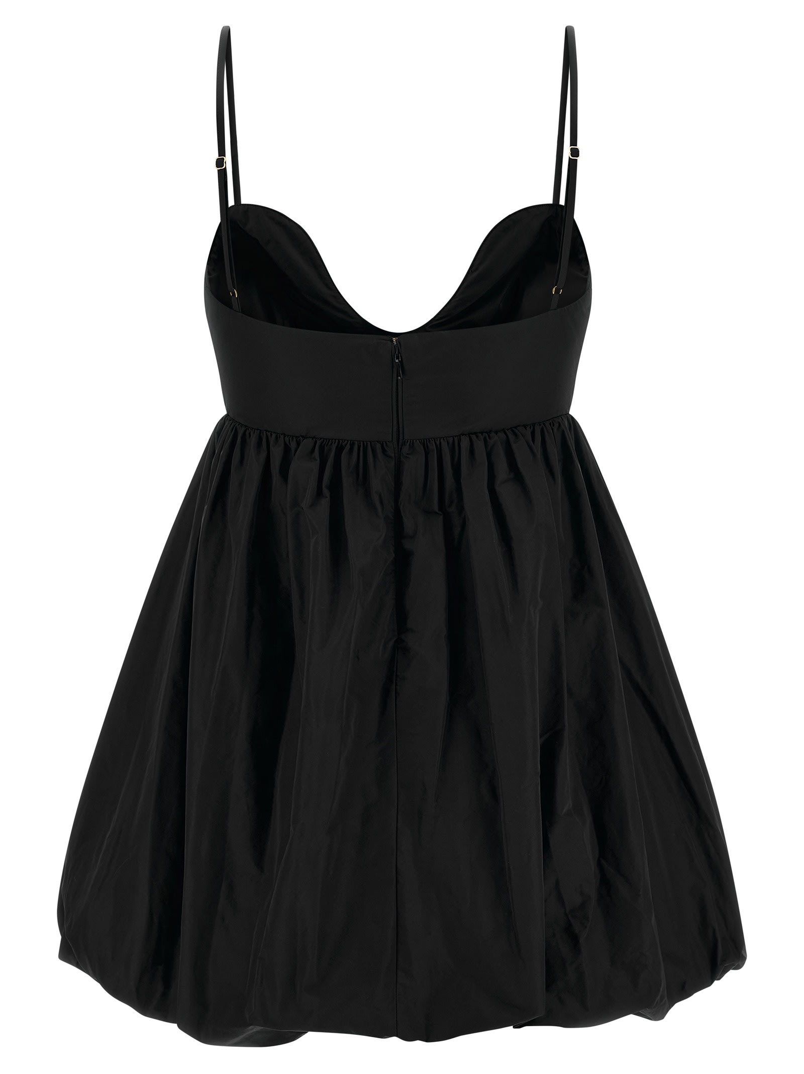 Pinko Spaghetti Strap Sweetheart Gathered Flare Dress In Black