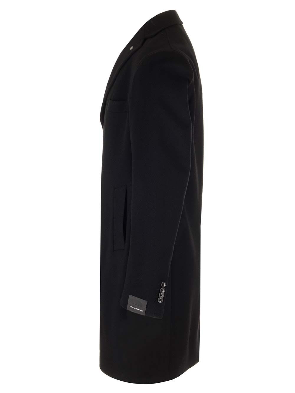 Shop Tagliatore Wool And Cashmere Coat In Black