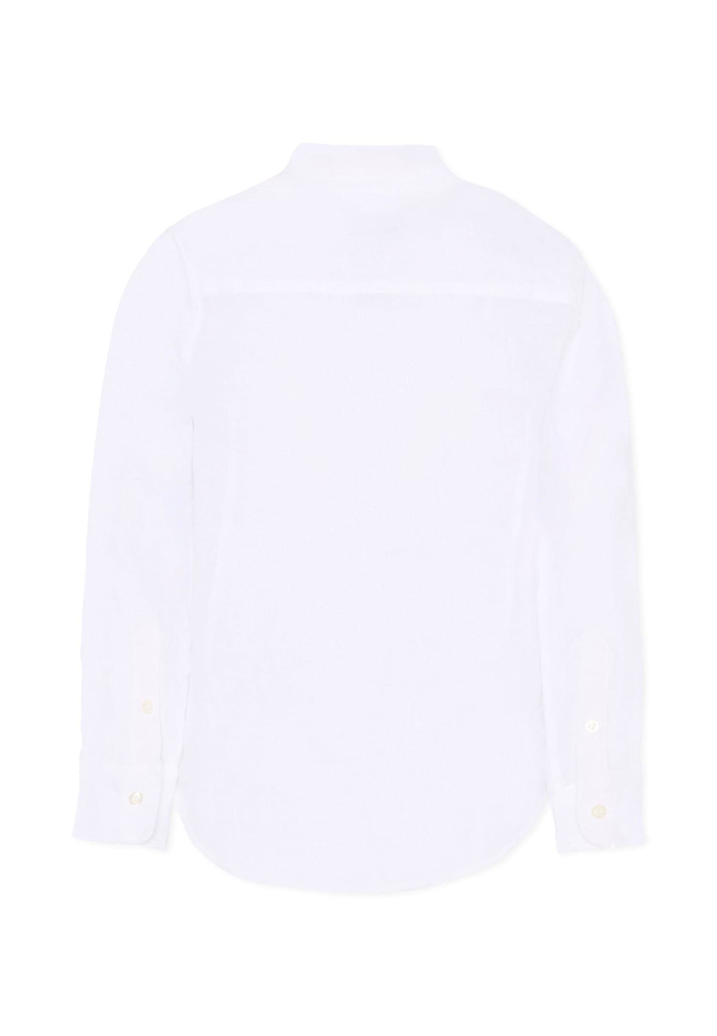 Fay White Shirt For Boy With White Logo In White