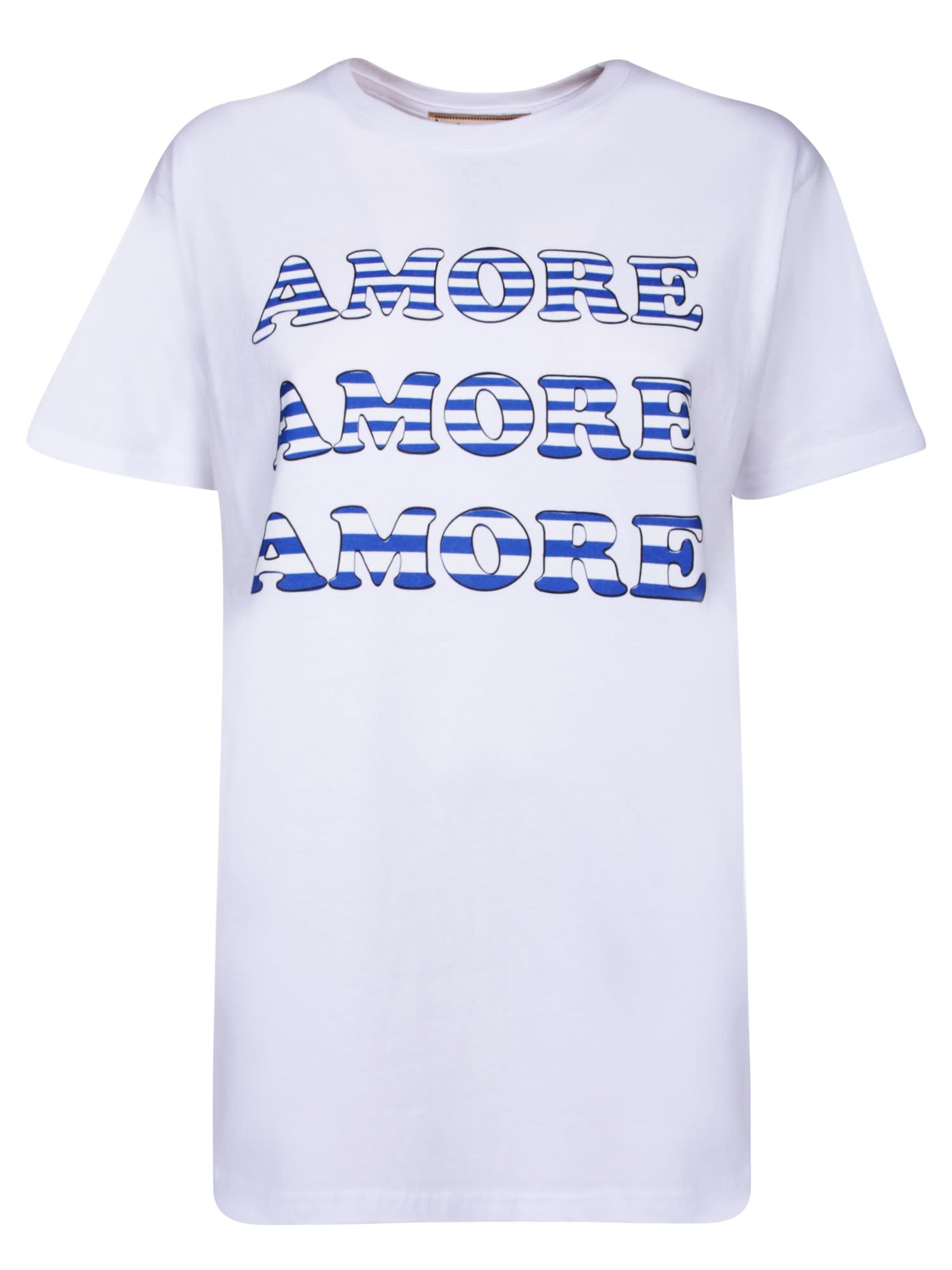 Shop Alessandro Enriquez Amore White Blue T-shirt